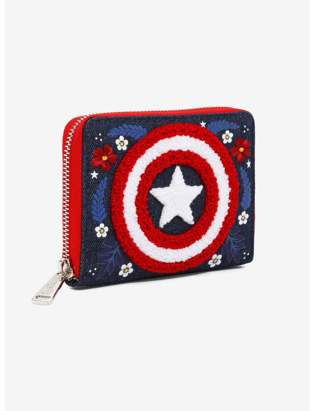 Loungefly Marvel Captain America 80th Anniversary Small Zip Wallet, , hi-res