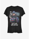 Marvel The Falcon And The Winter Soldier Captain America Girls T-Shirt, BLACK, hi-res