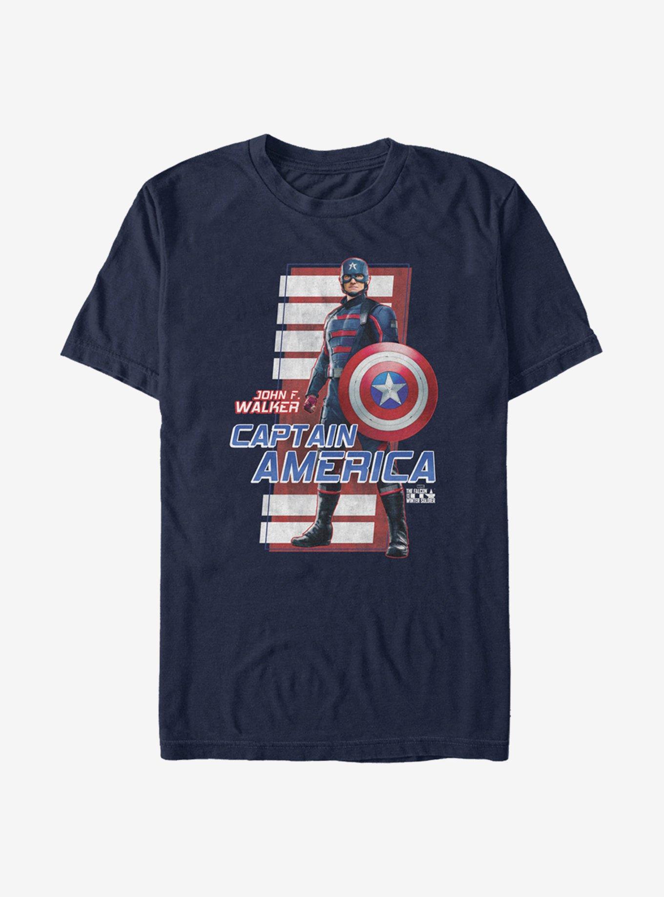 Marvel The Falcon And The Winter Soldier Captain America T-Shirt, NAVY, hi-res
