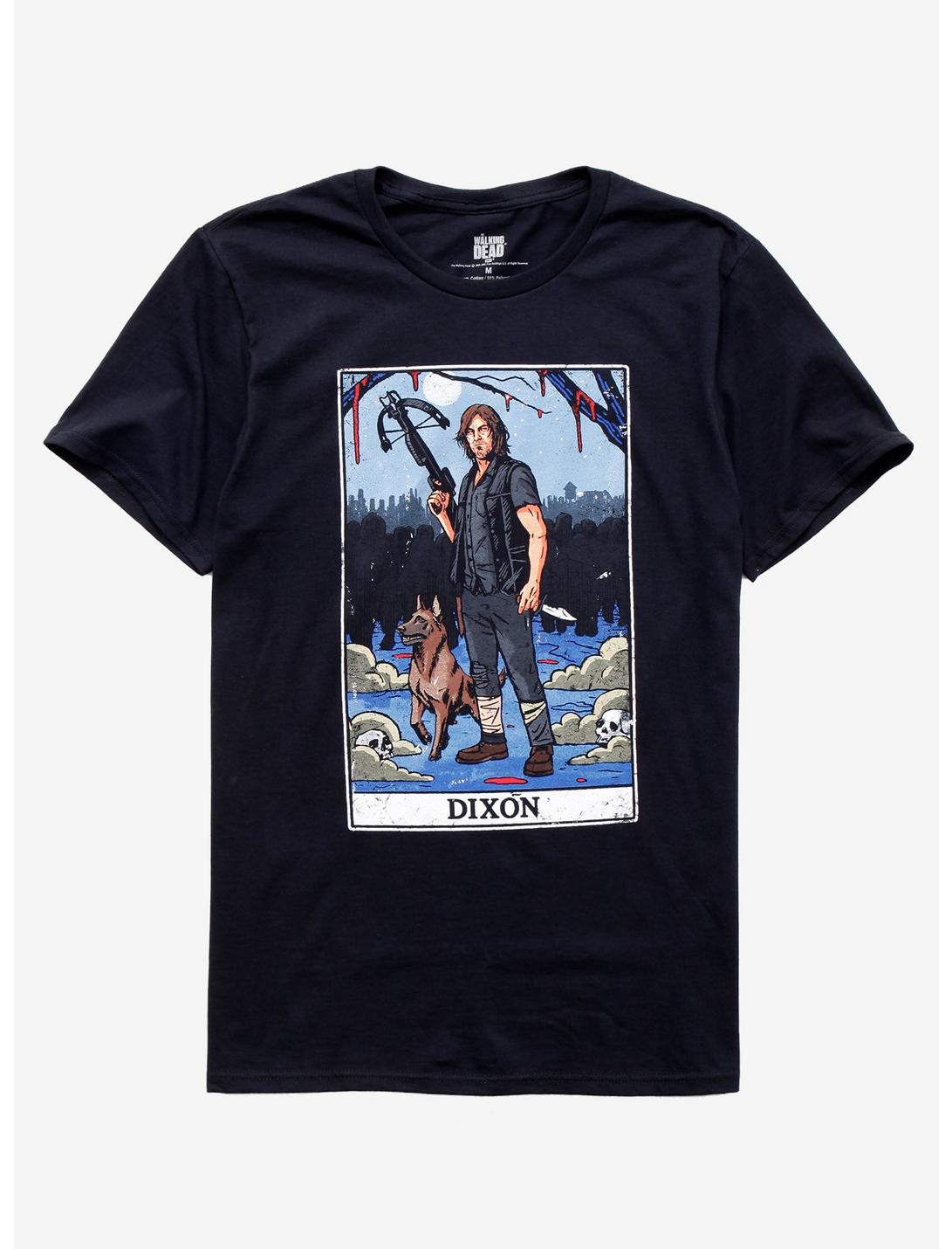 The Walking Dead Daryl Dixon Tarot Card T-Shirt, BLACK, hi-res
