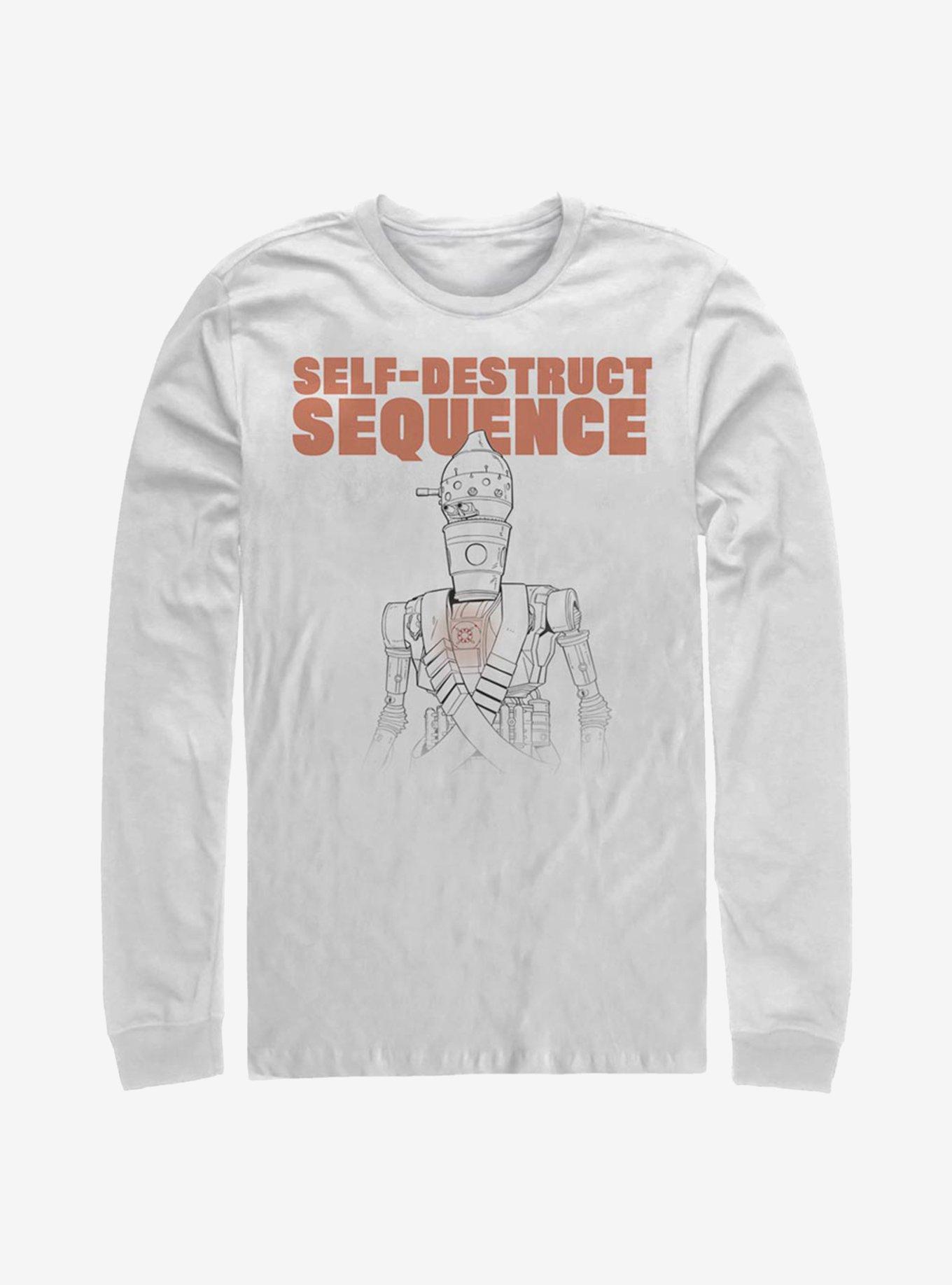 Star Wars The Mandalorian Self Destruct Ig-11 Long-Sleeve T-Shirt, WHITE, hi-res