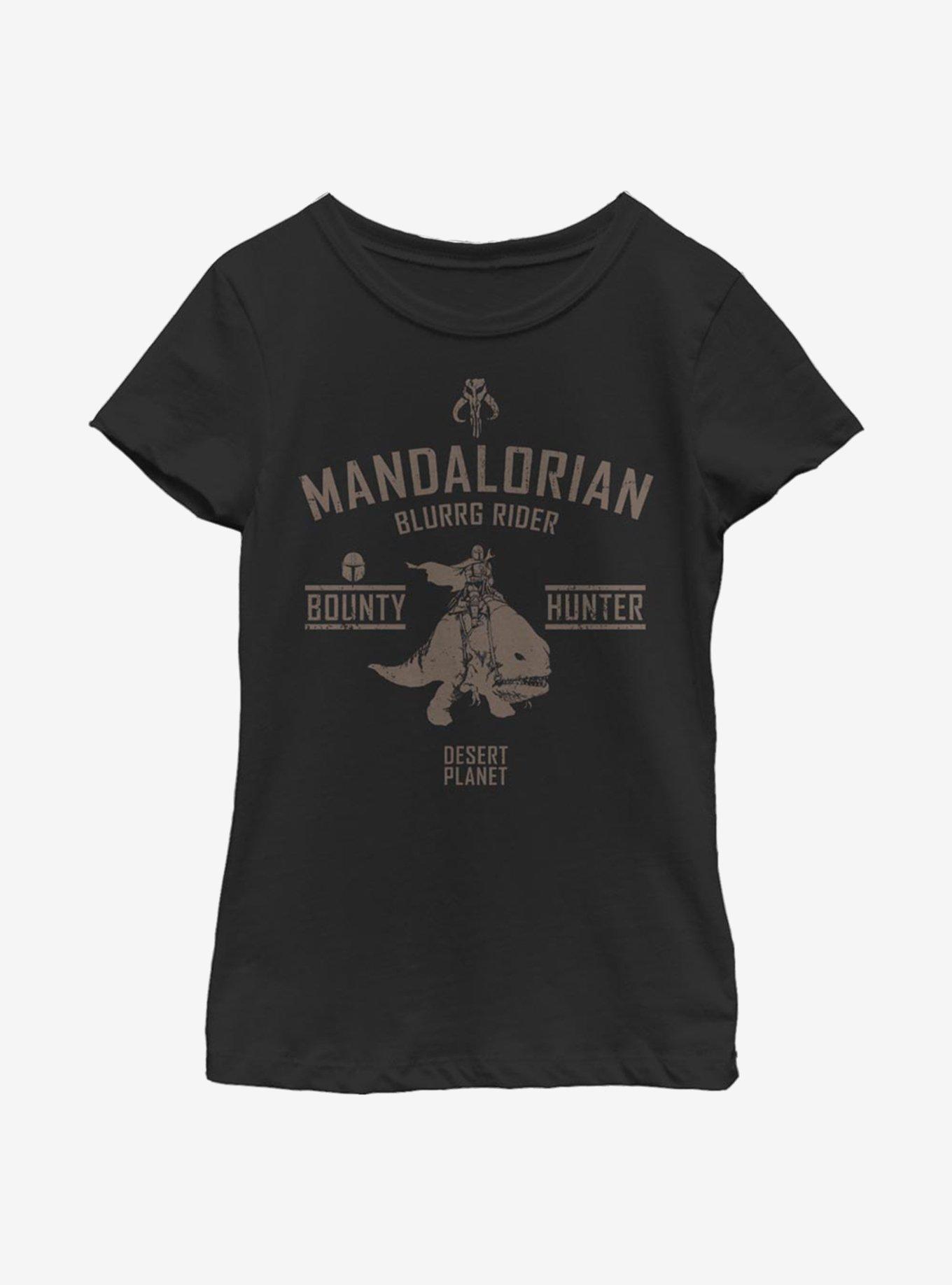 Star Wars The Mandalorian Blurrg Rider Youth Girls T-Shirt, BLACK, hi-res