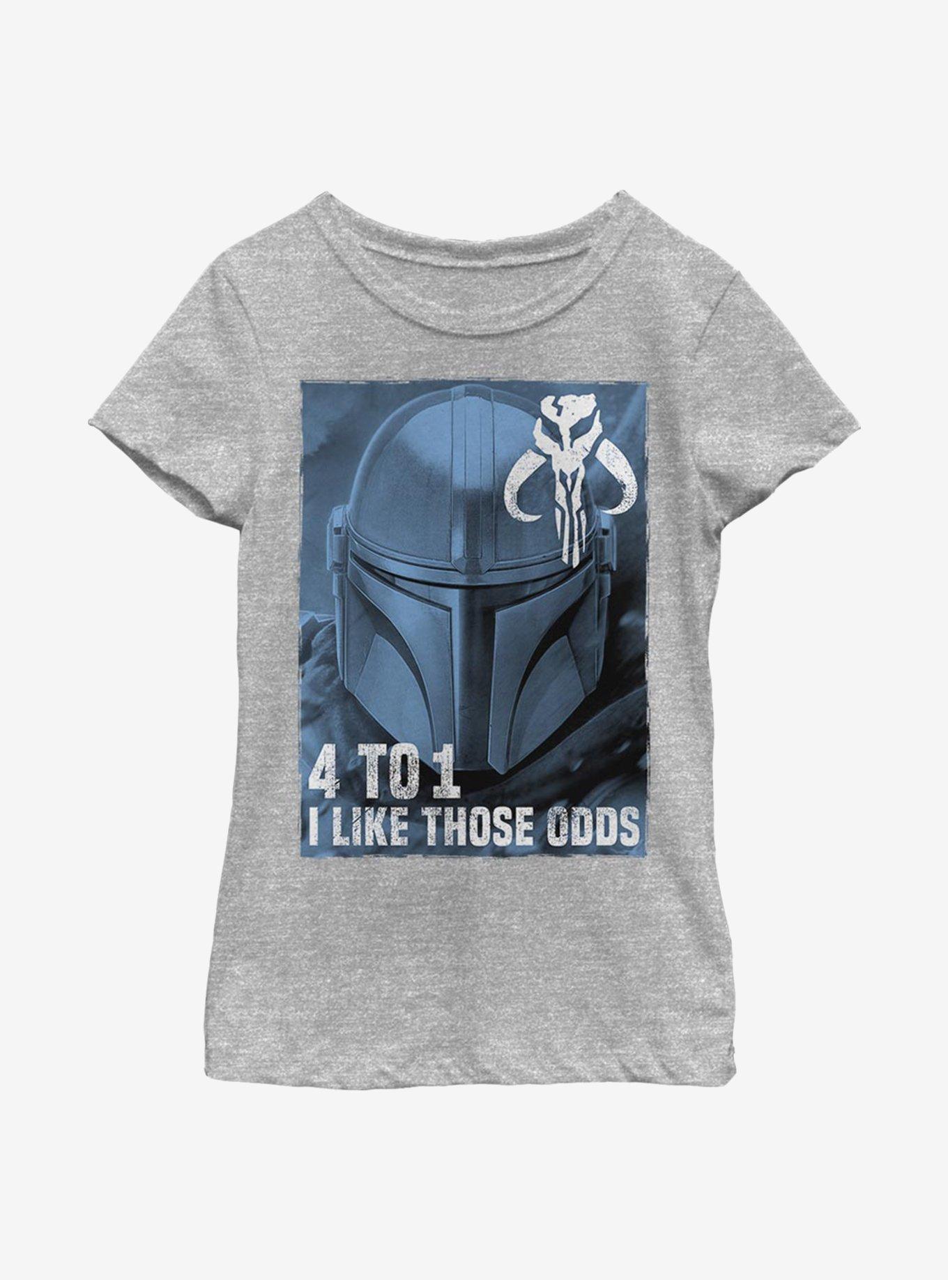 Star Wars The Mandalorian Good Odds Youth Girls T-Shirt, ATH HTR, hi-res