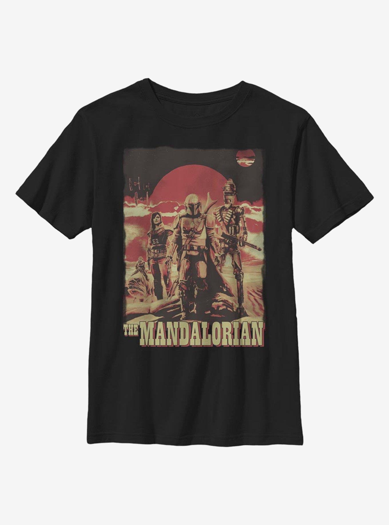 Star Wars The Mandalorian Gritty Mandalorian Youth T-Shirt, BLACK, hi-res