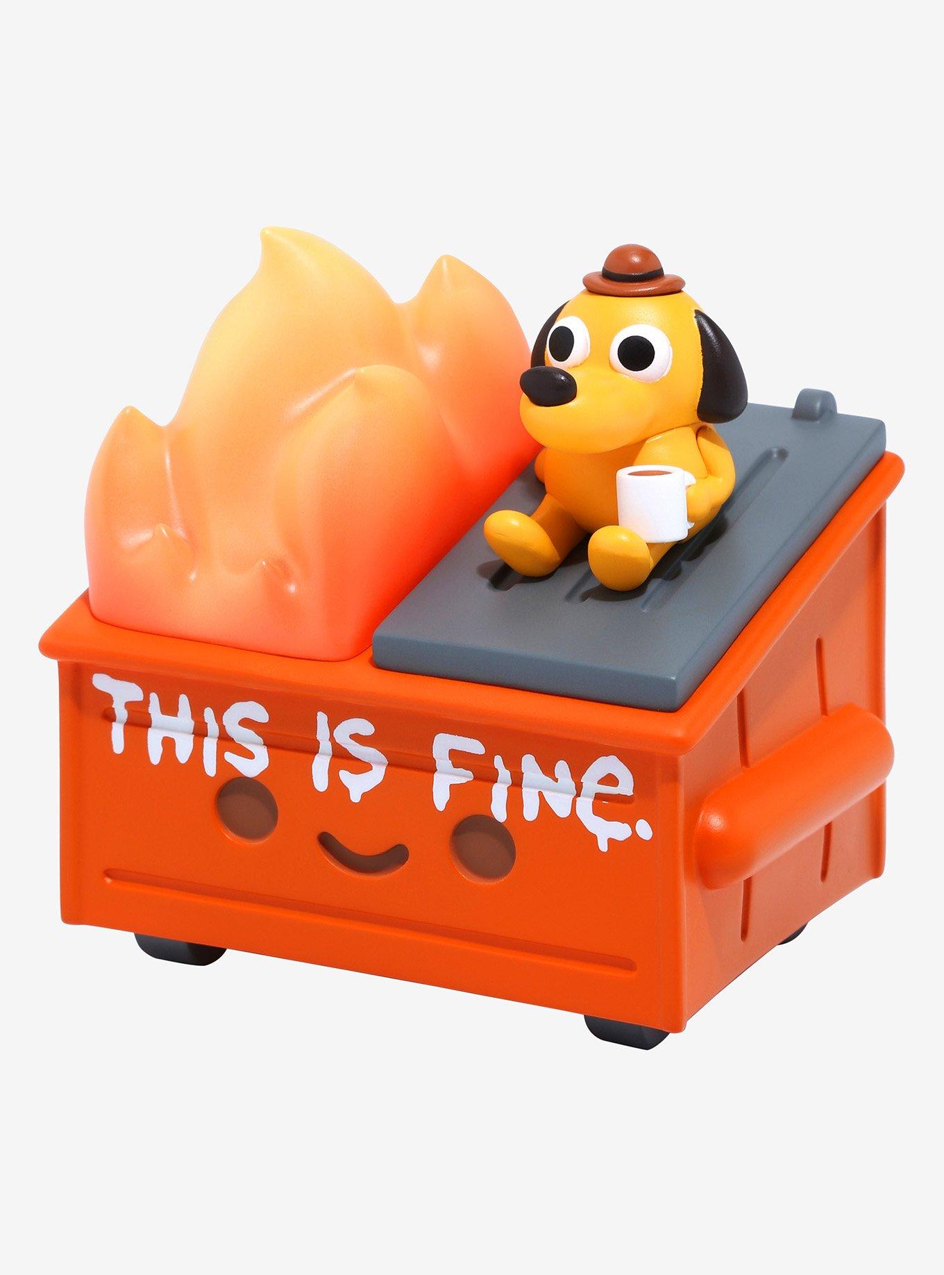 Dumpster Fire This Is Fine Vinyl Figure, , hi-res