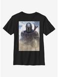 Star Wars The Mandalorian Warrior Poster Youth T-Shirt, BLACK, hi-res