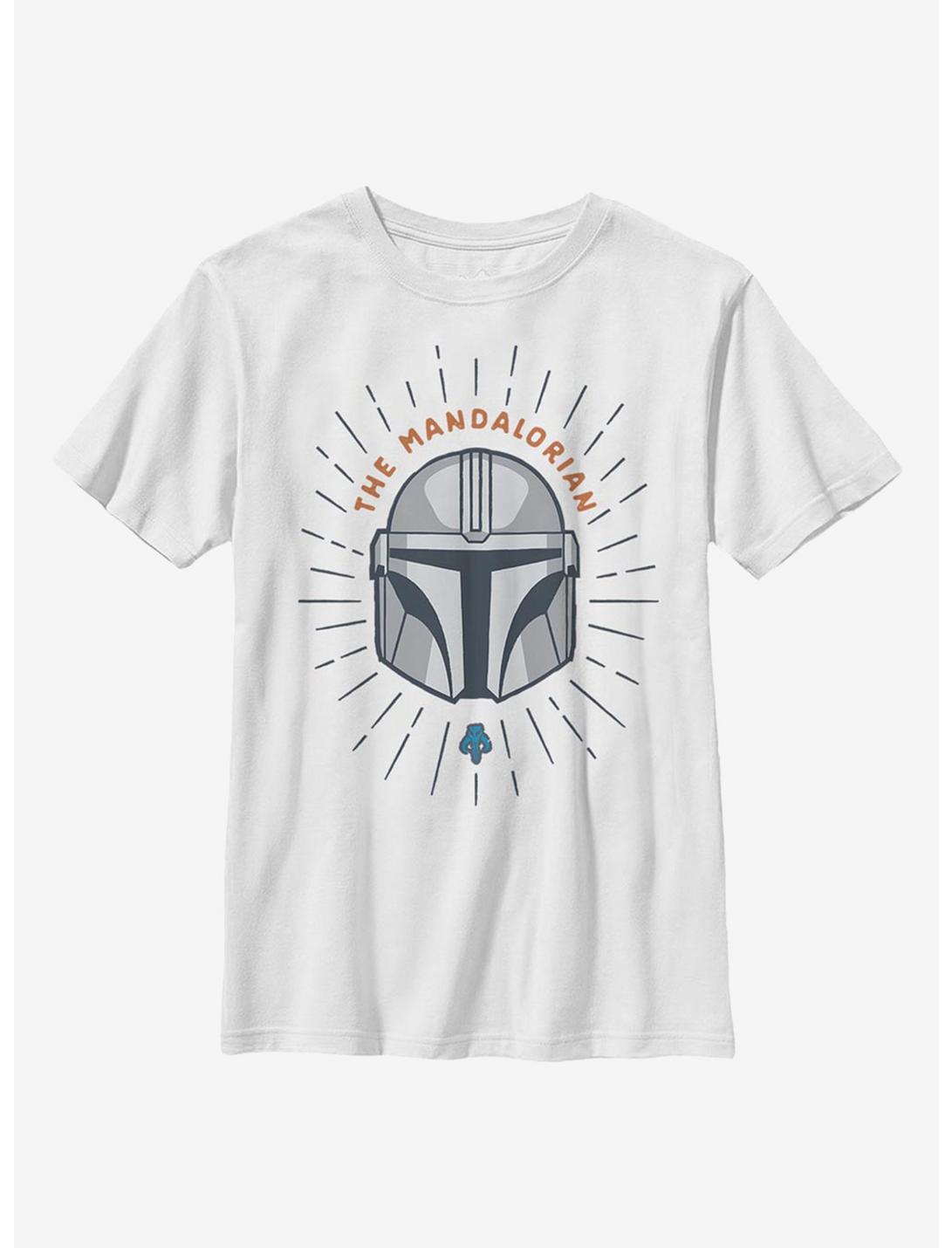 Star Wars The Mandalorian Simple Shield Youth T-Shirt, WHITE, hi-res