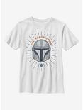 Star Wars The Mandalorian Simple Shield Youth T-Shirt, WHITE, hi-res