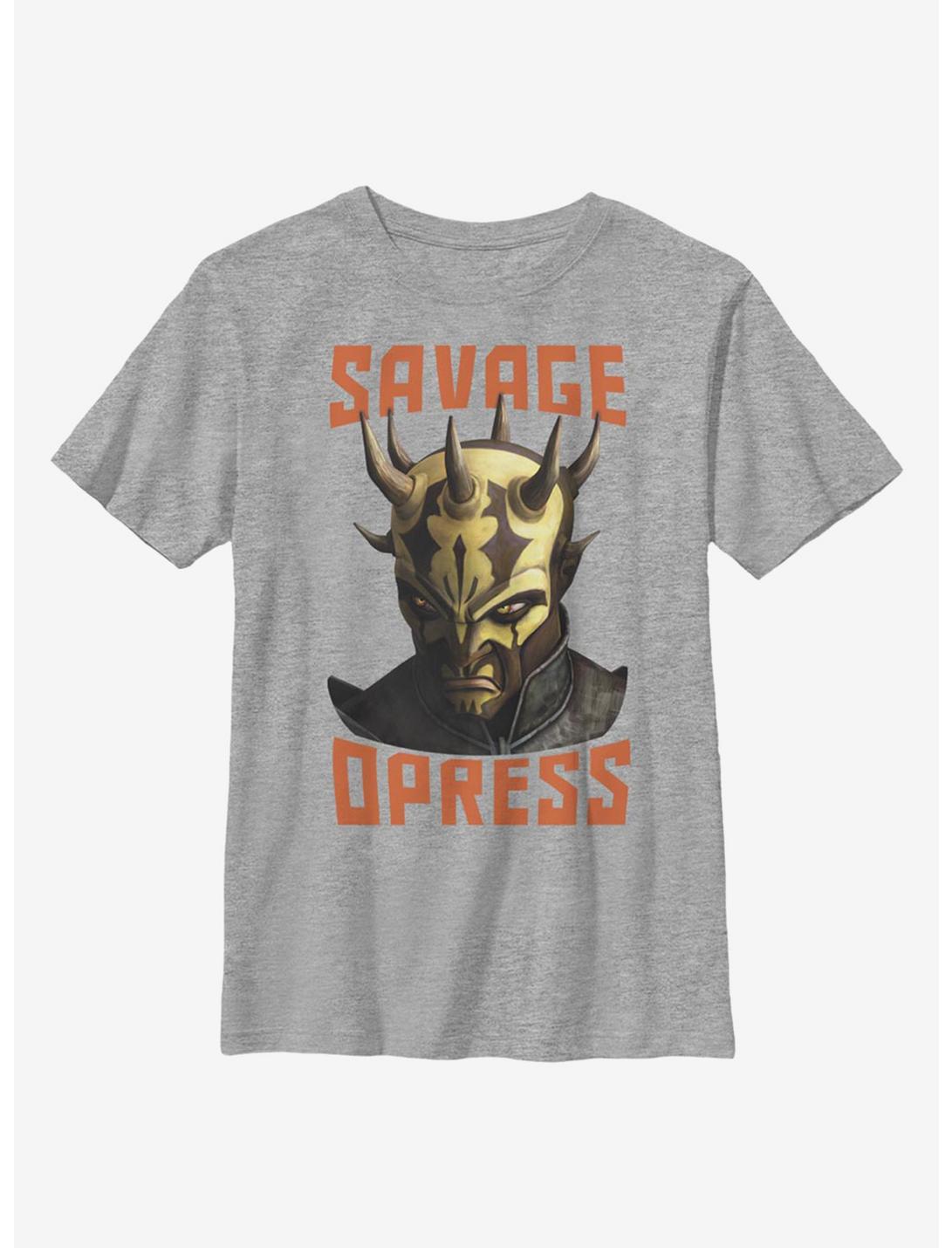 Star Wars: The Clone Wars Savage Face Youth T-Shirt, ATH HTR, hi-res