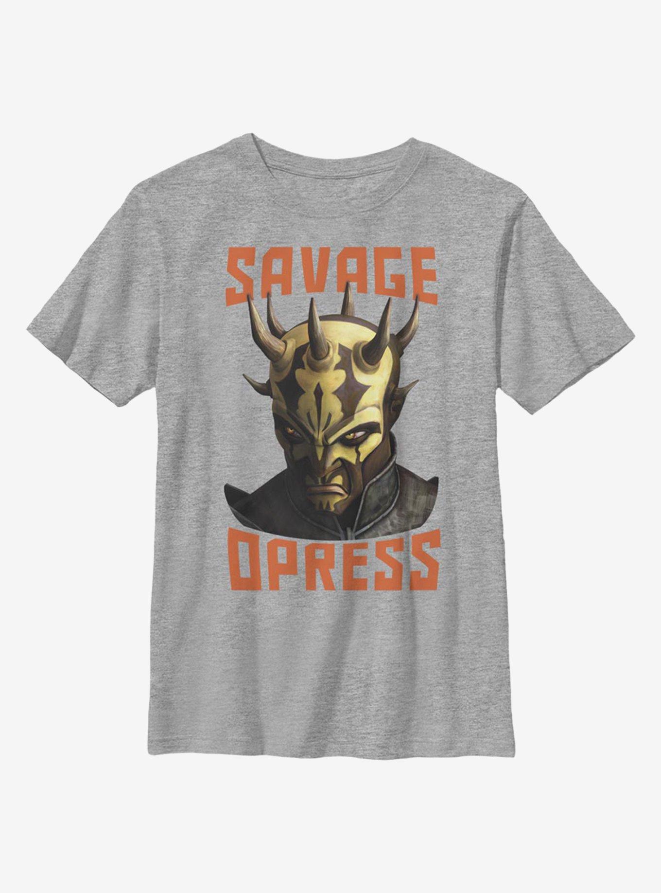 Star Wars: The Clone Wars Savage Face Youth T-Shirt, ATH HTR, hi-res
