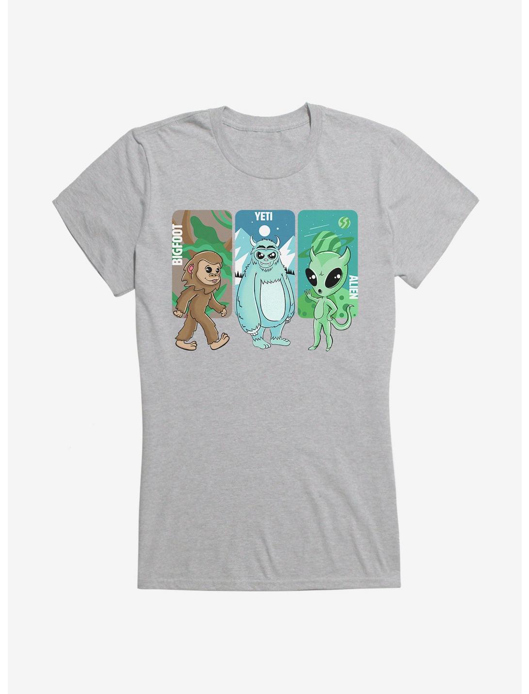 UFO Bigfoot Childrens Cotton Gray Short Sleeve T-Shirt for Girl UFO Bigfoot Childrens Cotton Gray Short Sleeve T-Shirt for Girl