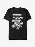 Marvel The Falcon And The Winter Soldier Character Stack T-Shirt, BLACK, hi-res