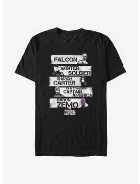 Marvel The Falcon And The Winter Soldier Character Stack T-Shirt, , hi-res