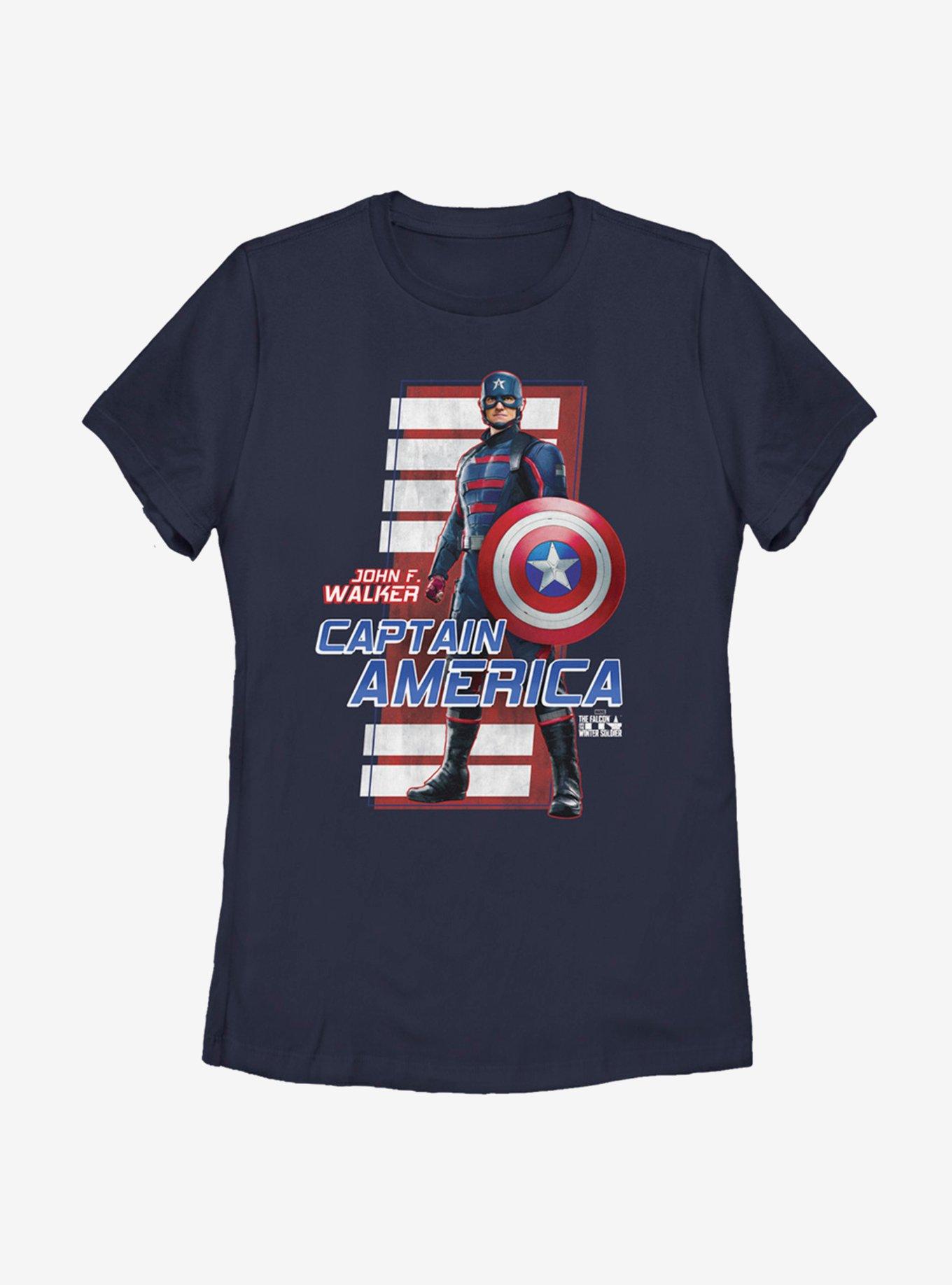 Marvel The Falcon And The Winter Soldier Captain Walker Womens T-Shirt, NAVY, hi-res