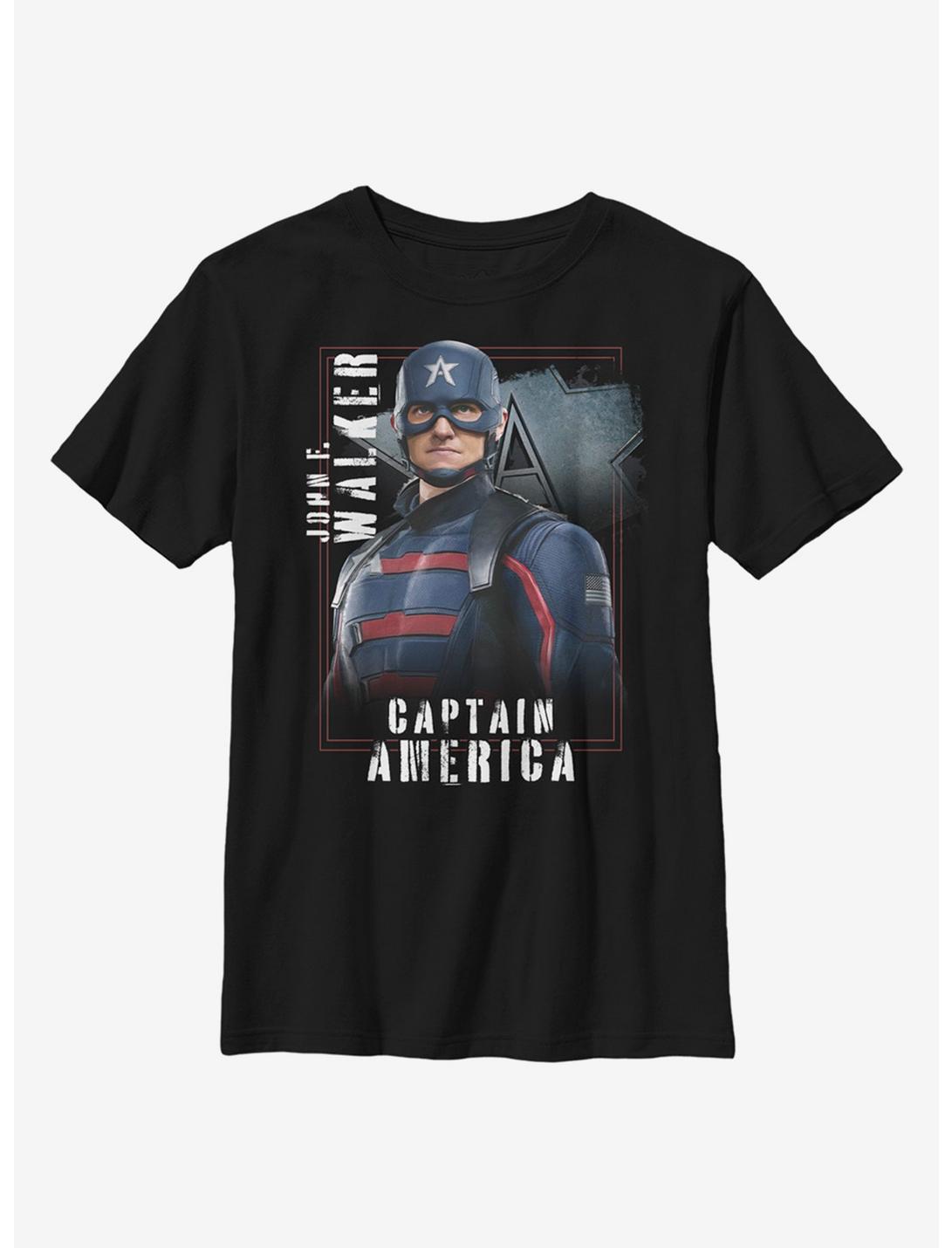 Marvel The Falcon And The Winter Soldier Walker Hero Youth T-Shirt, BLACK, hi-res