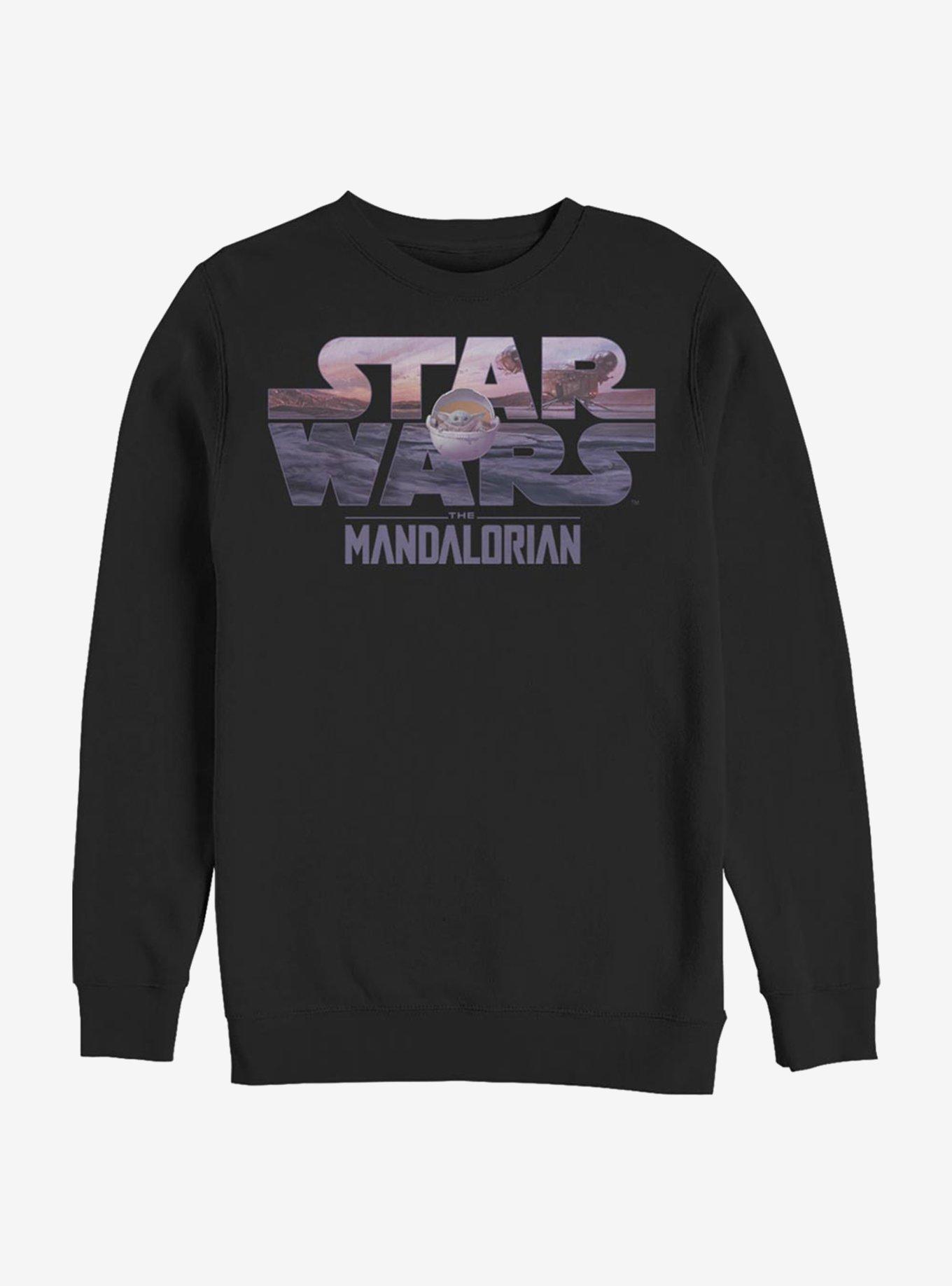 Star Wars The Mandalorian The Child Logo Fill Sweatshirt, BLACK, hi-res