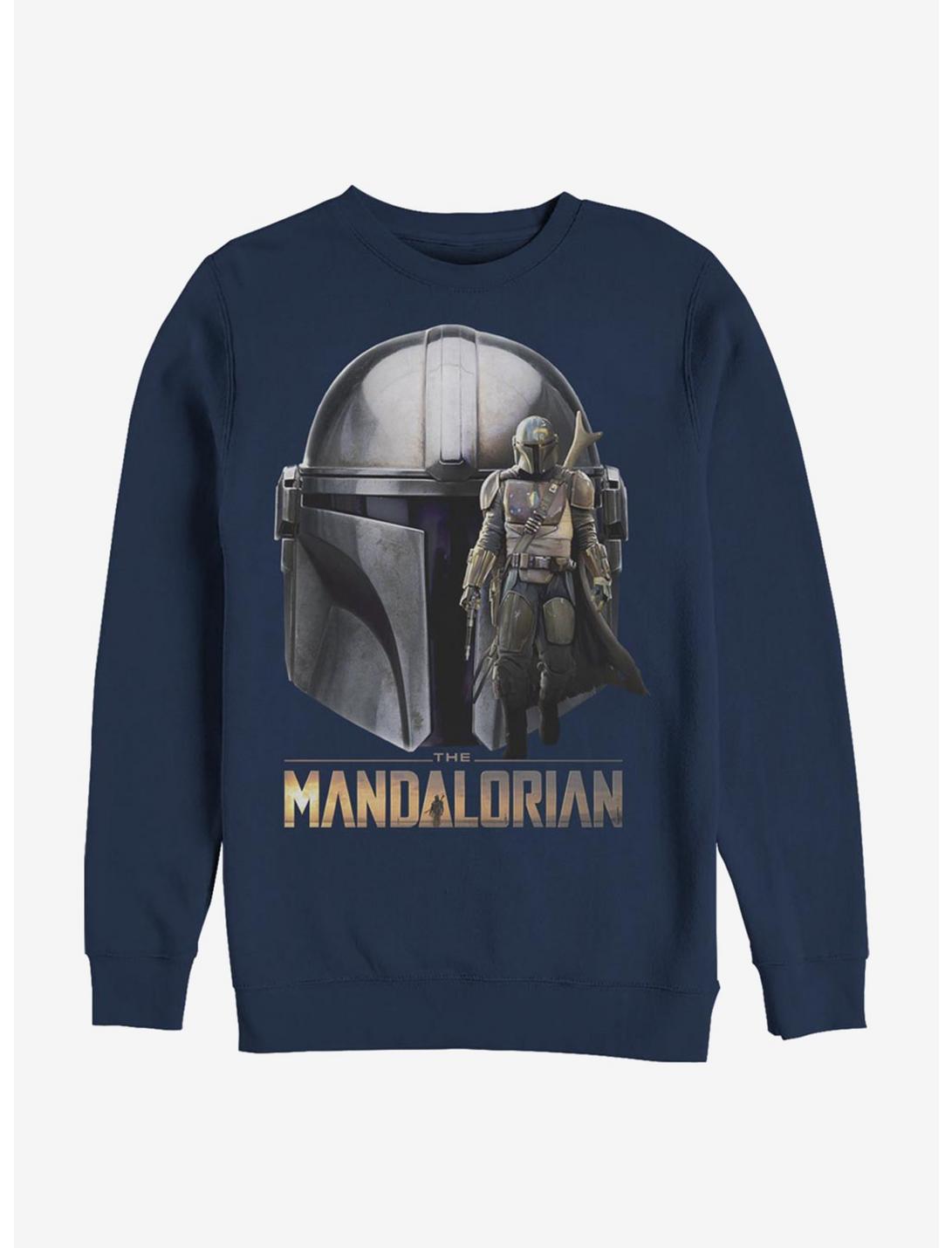 Star Wars The Mandalorian Mando Head Sweatshirt, NAVY, hi-res