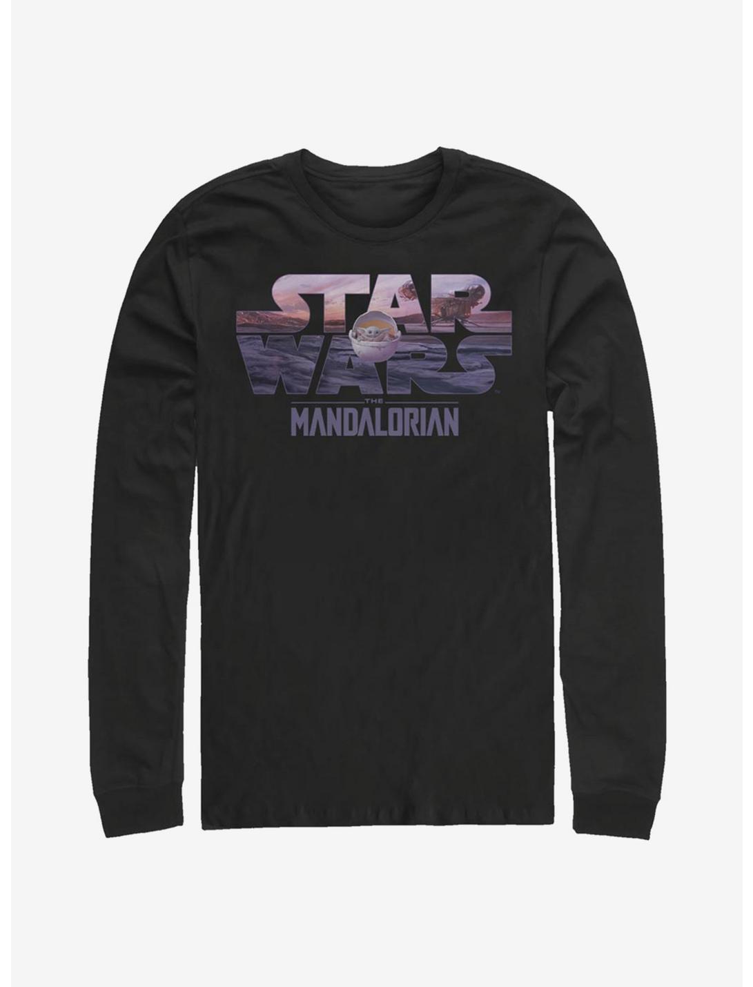Star Wars The Mandalorian The Child Logo Fill Long-Sleeve T-Shirt, BLACK, hi-res