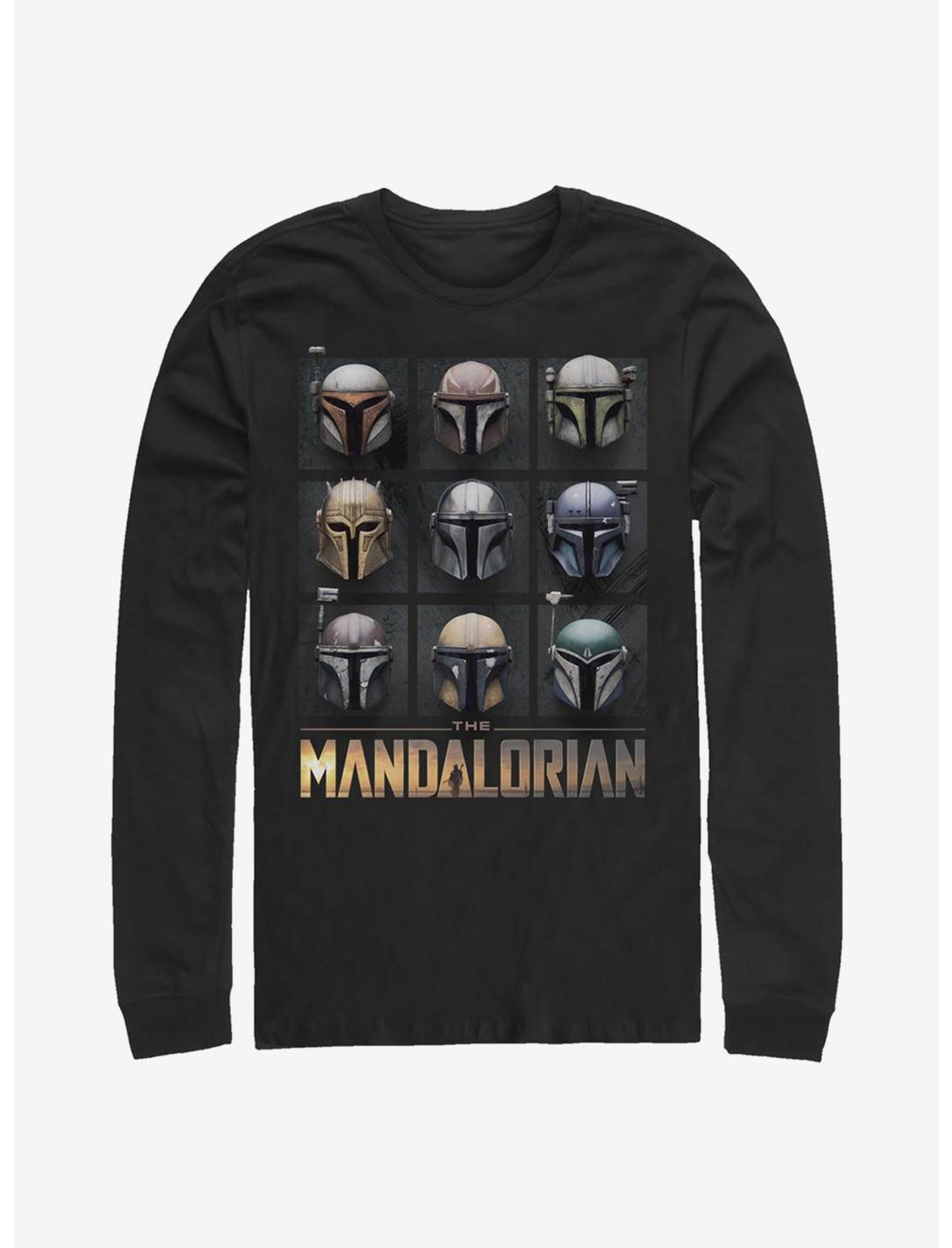 Star Wars The Mandalorian Mando Helmet Boxup Long-Sleeve T-Shirt, BLACK, hi-res
