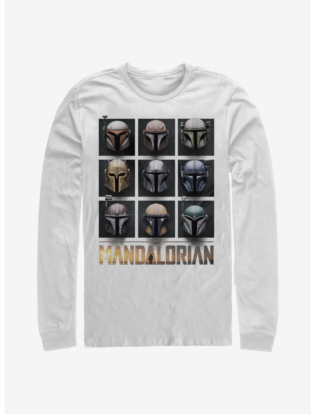Star Wars The Mandalorian Mando Helmet Boxup Long-Sleeve T-Shirt, WHITE, hi-res