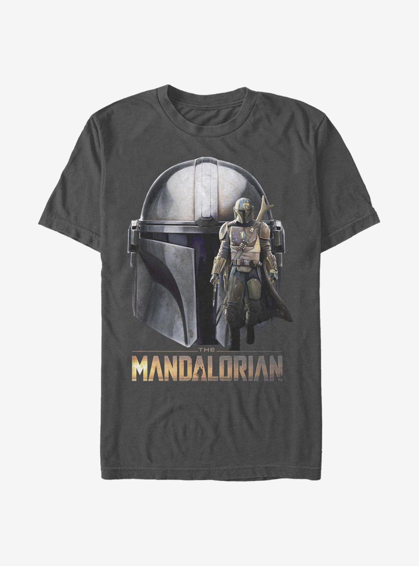 Star Wars The Mandalorian Mando Head T-Shirt, CHARCOAL, hi-res