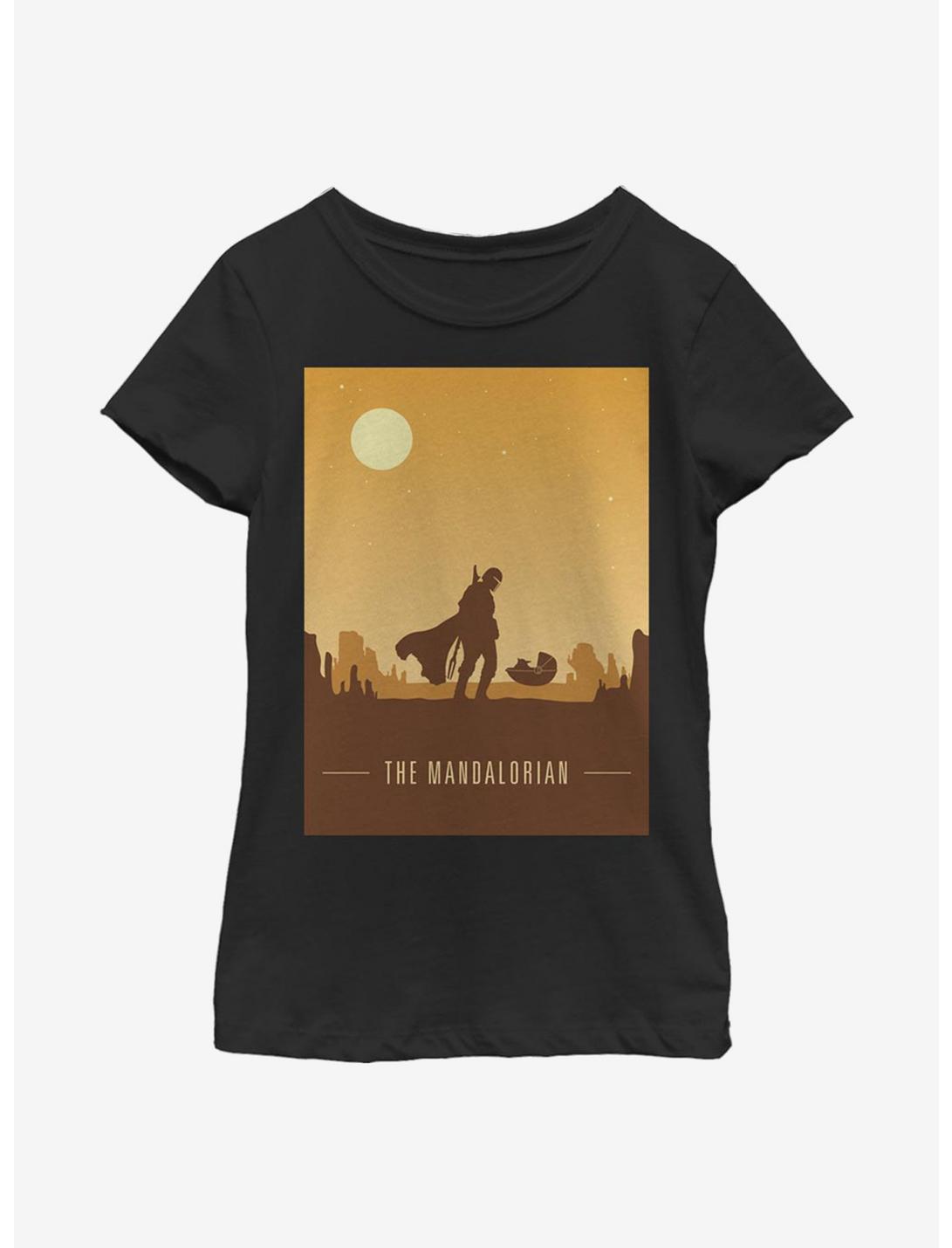 Star Wars The Mandalorian Mando And The Child Poster Youth Girls T-Shirt, BLACK, hi-res