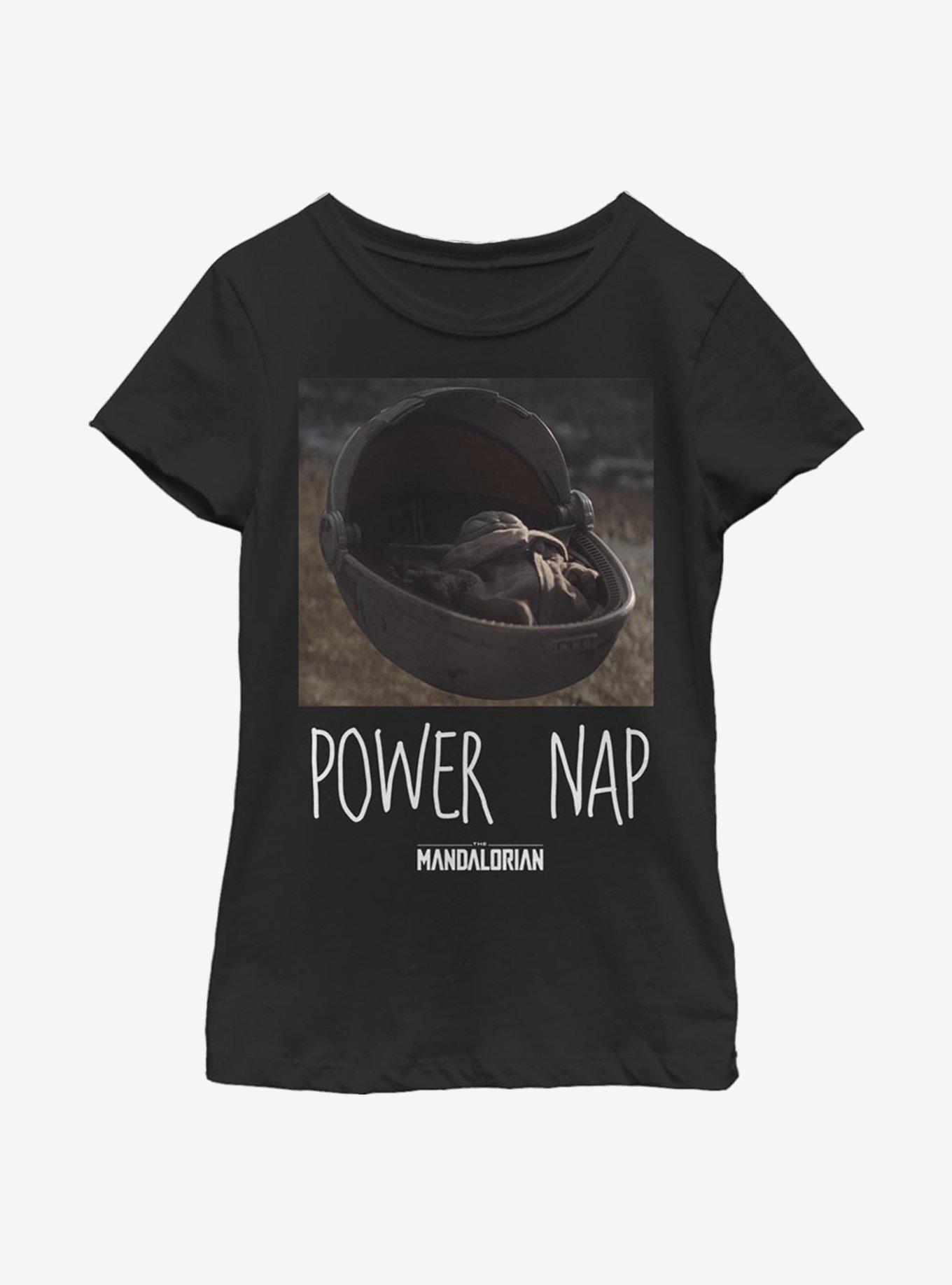 Star Wars The Mandalorian Power Nap Youth Girls T-Shirt, BLACK, hi-res