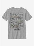Star Wars The Mandalorian The Child Doodle Panels Youth T-Shirt, ATH HTR, hi-res