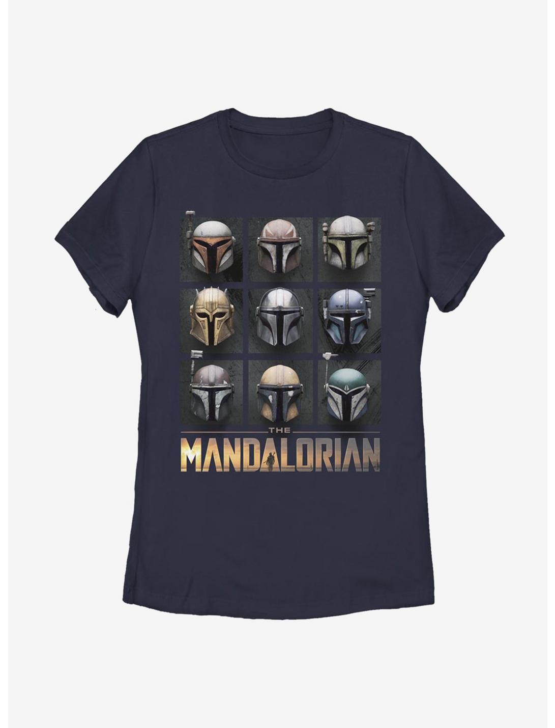 Star Wars The Mandalorian Mando Helmet Boxup Womens T-Shirt, NAVY, hi-res