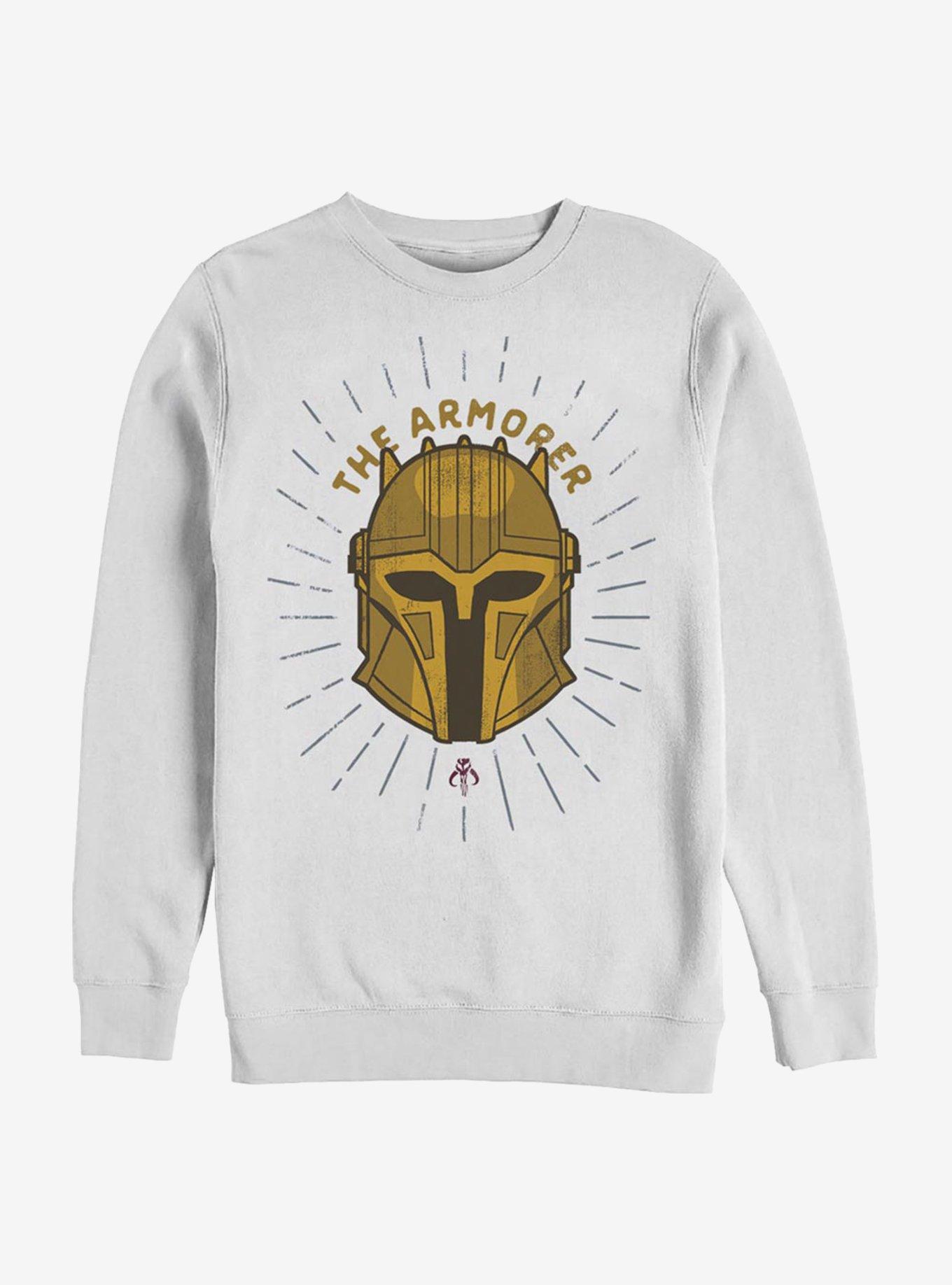 Star Wars The Mandalorian Armorer Shield Sweatshirt, WHITE, hi-res