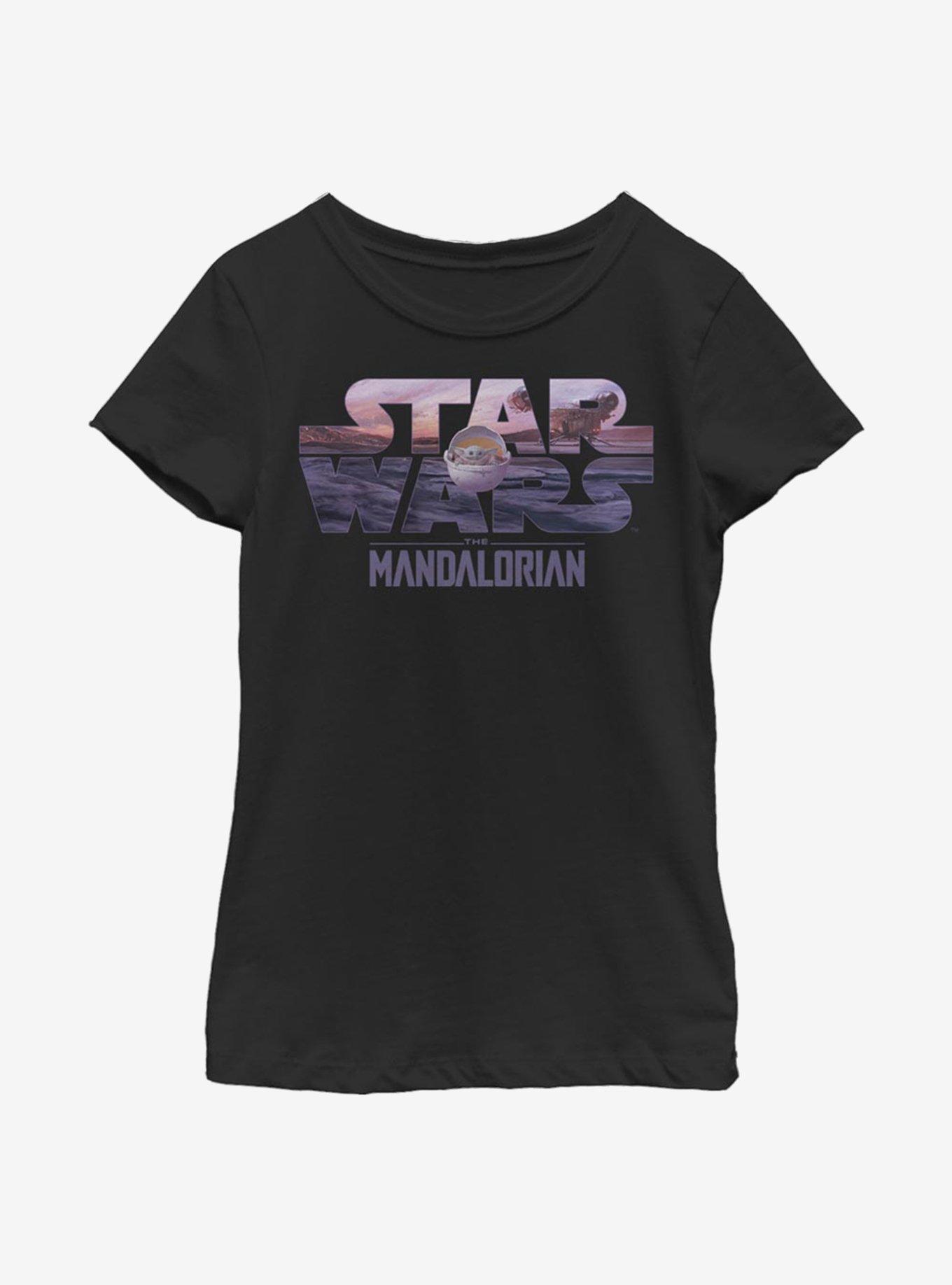 Star Wars The Mandalorian The Child Logo Fill Youth Girls T-Shirt