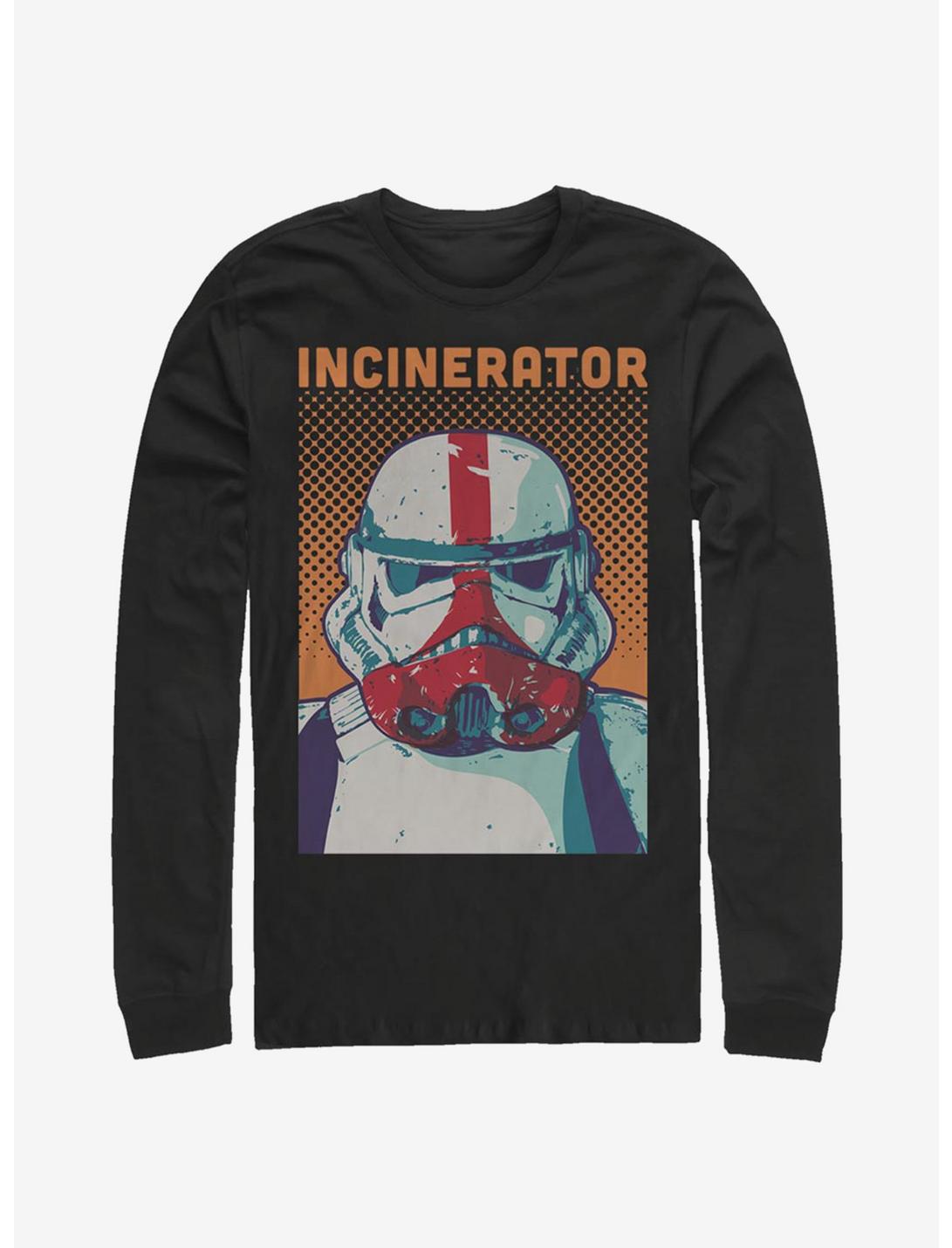 Star Wars The Mandalorian Halftone Incinerator Long-Sleeve T-Shirt, BLACK, hi-res