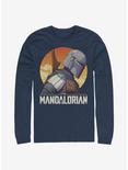Star Wars The Mandalorian Mando Sunset Sil Long-Sleeve T-Shirt, NAVY, hi-res