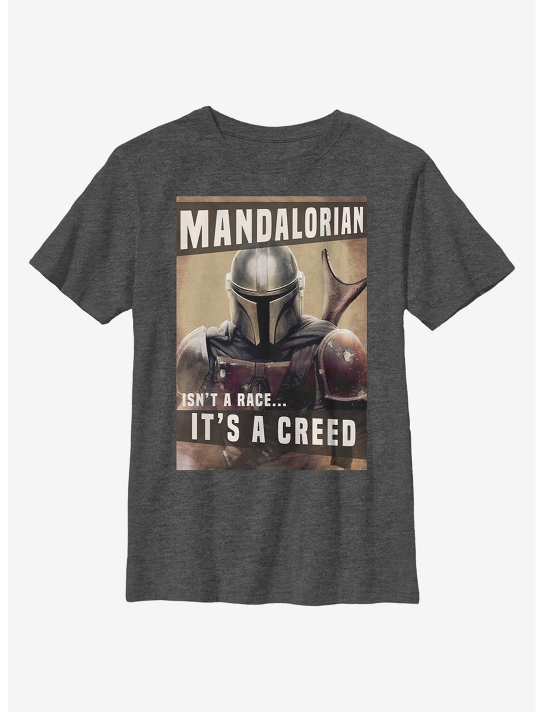 Star Wars The Mandalorian Creed Youth T-Shirt, CHAR HTR, hi-res