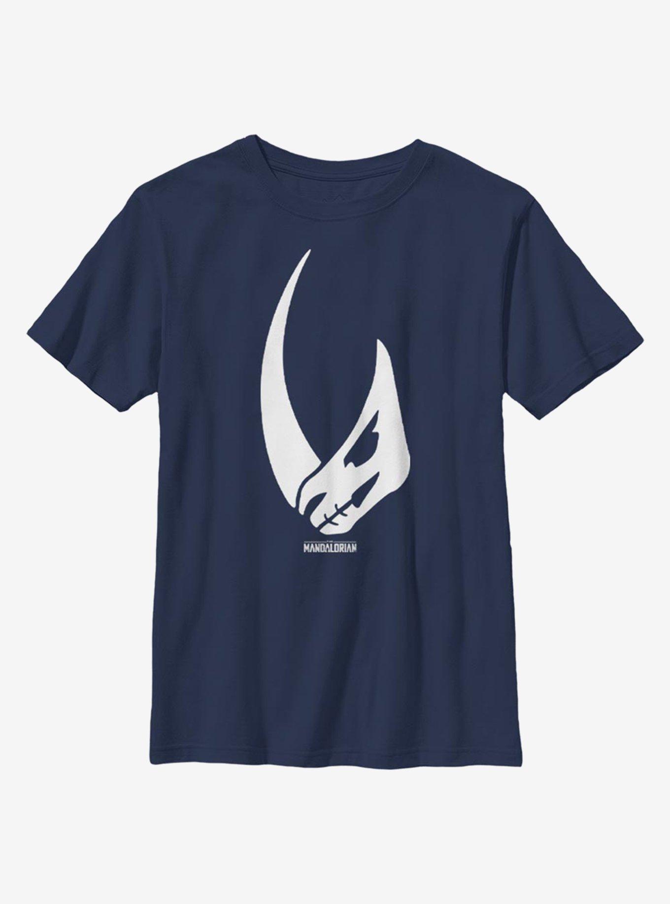 Star Wars The Mandalorian Mudhorn Signet Youth T-Shirt, NAVY, hi-res