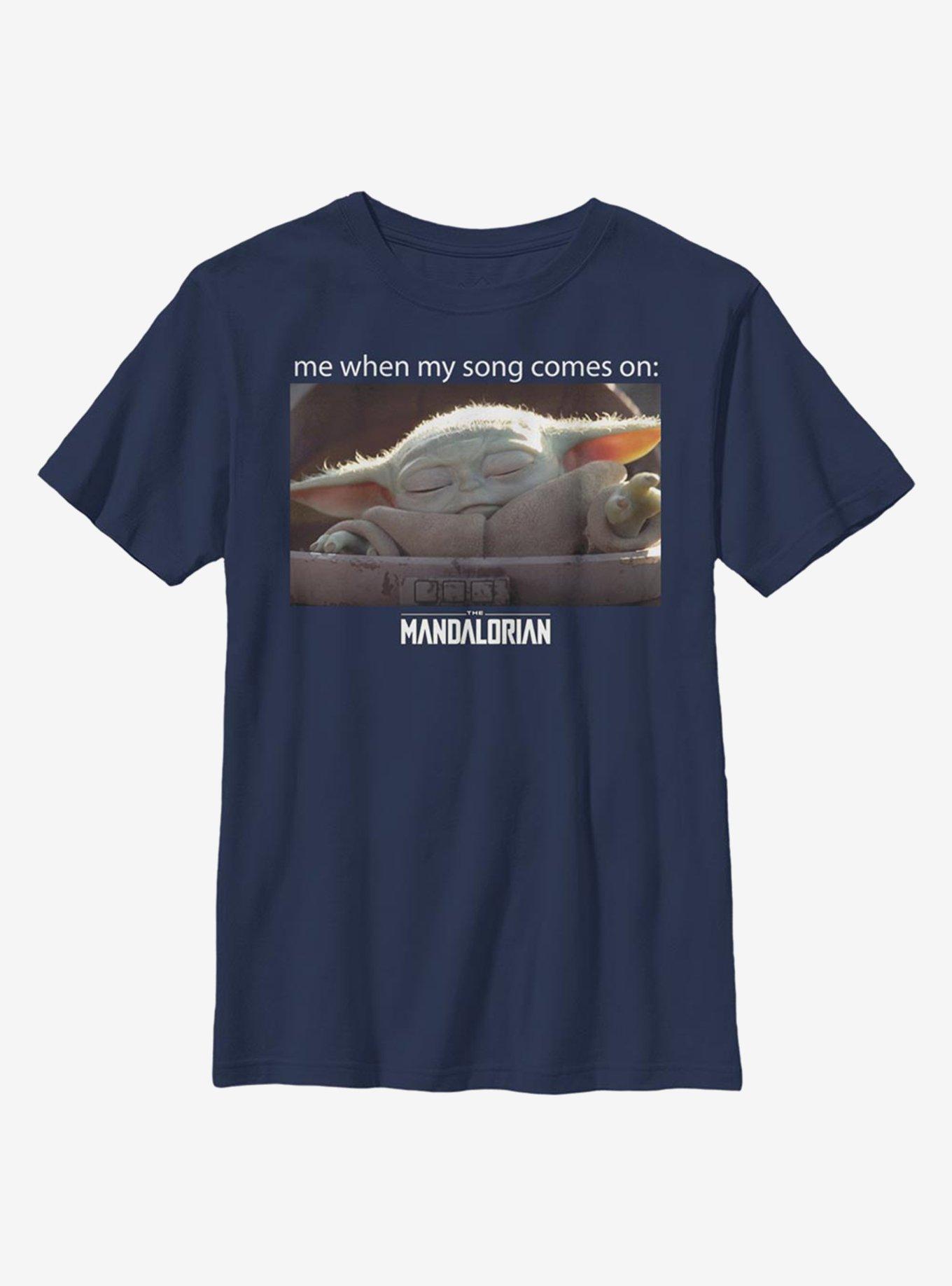 Star Wars The Mandalorian Song Meme V2 Youth T-Shirt, NAVY, hi-res