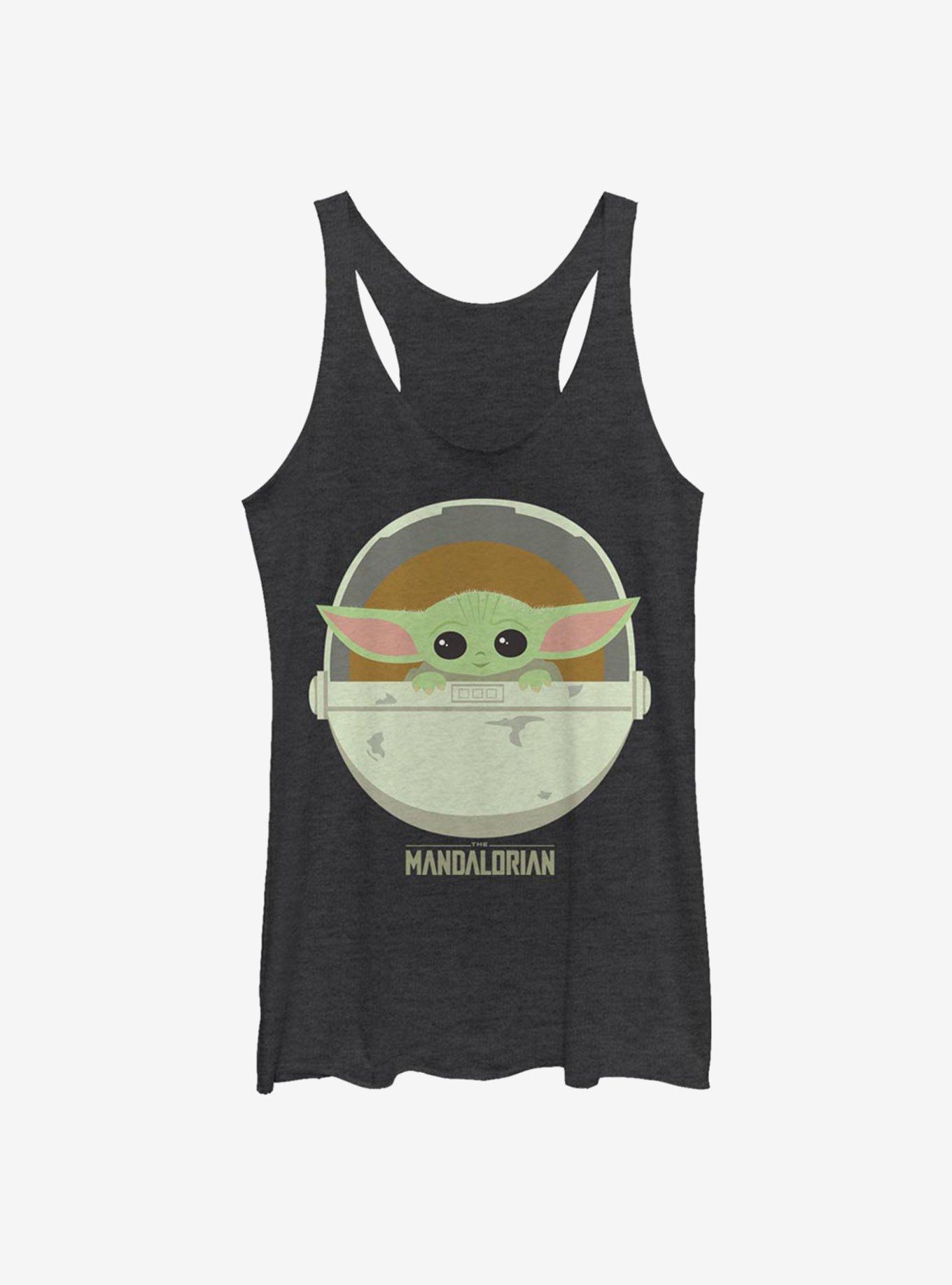 Star Wars The Mandalorian The Child Cute Bassinet Womens Tank Top, BLK HTR, hi-res