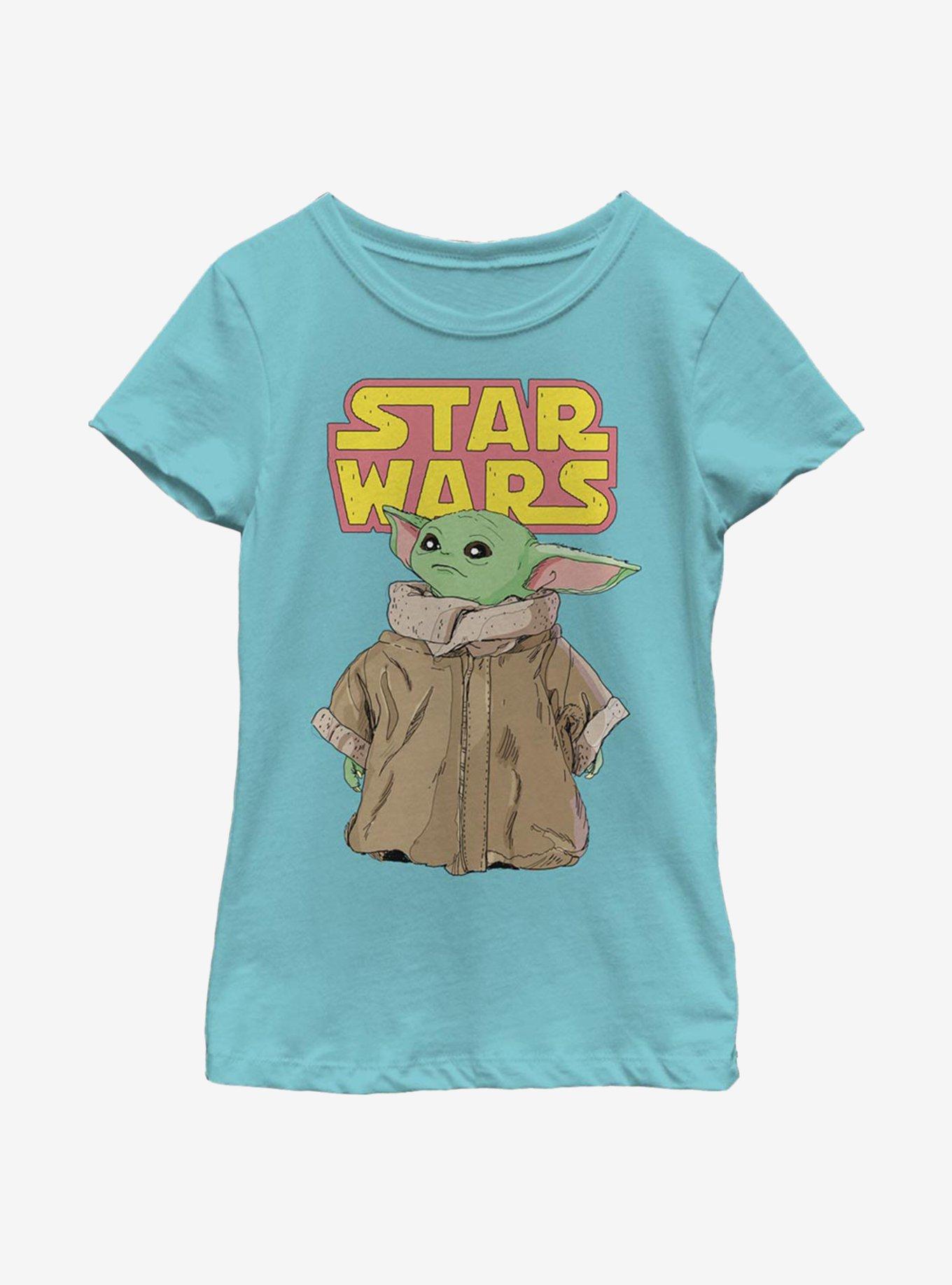 Star Wars The Mandalorian Logo Child Gaze Youth Girls T-Shirt, TAHI BLUE, hi-res