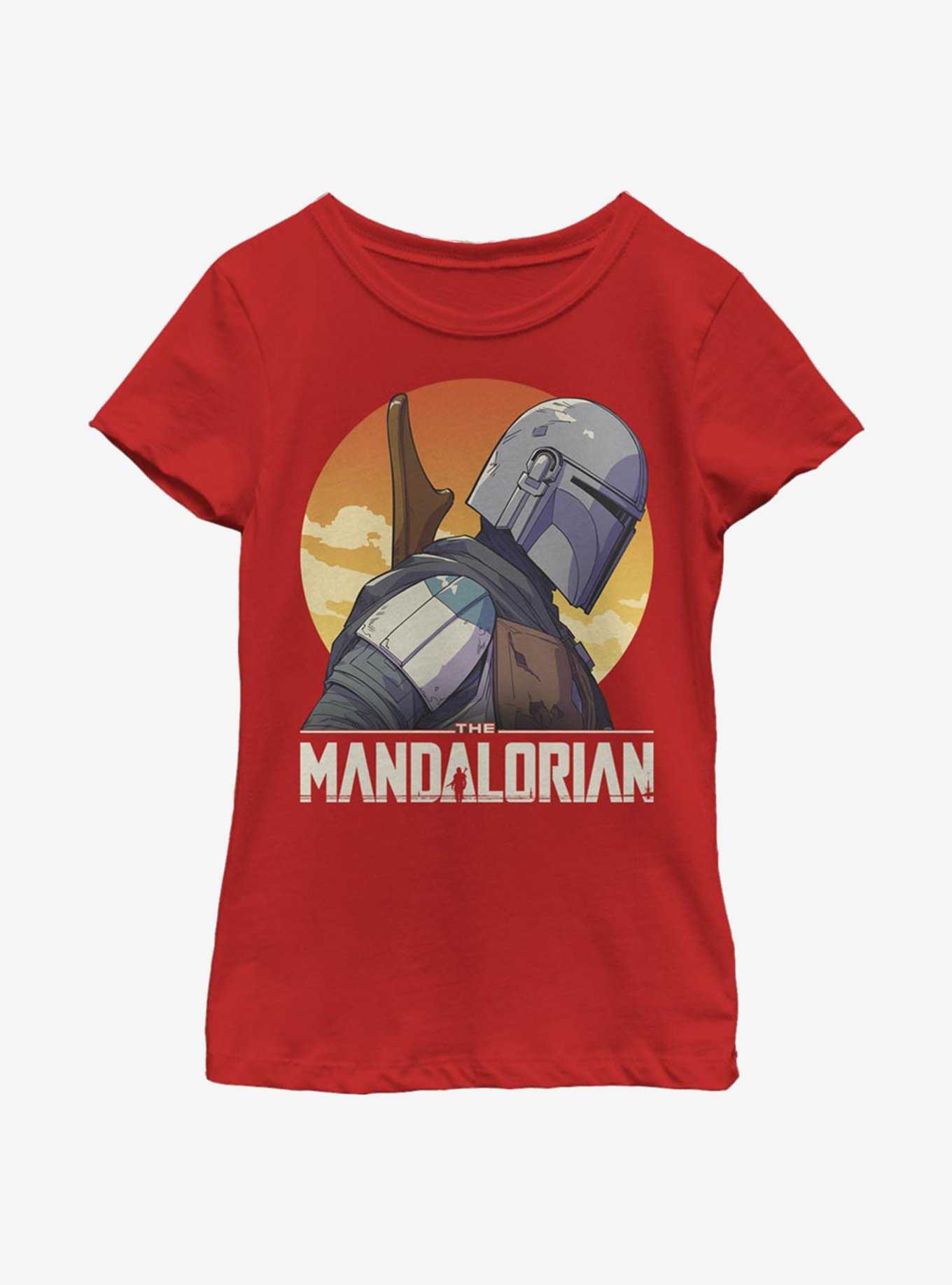 Star Wars The Mandalorian Mando Sunset Sil Youth Girls T-Shirt, , hi-res