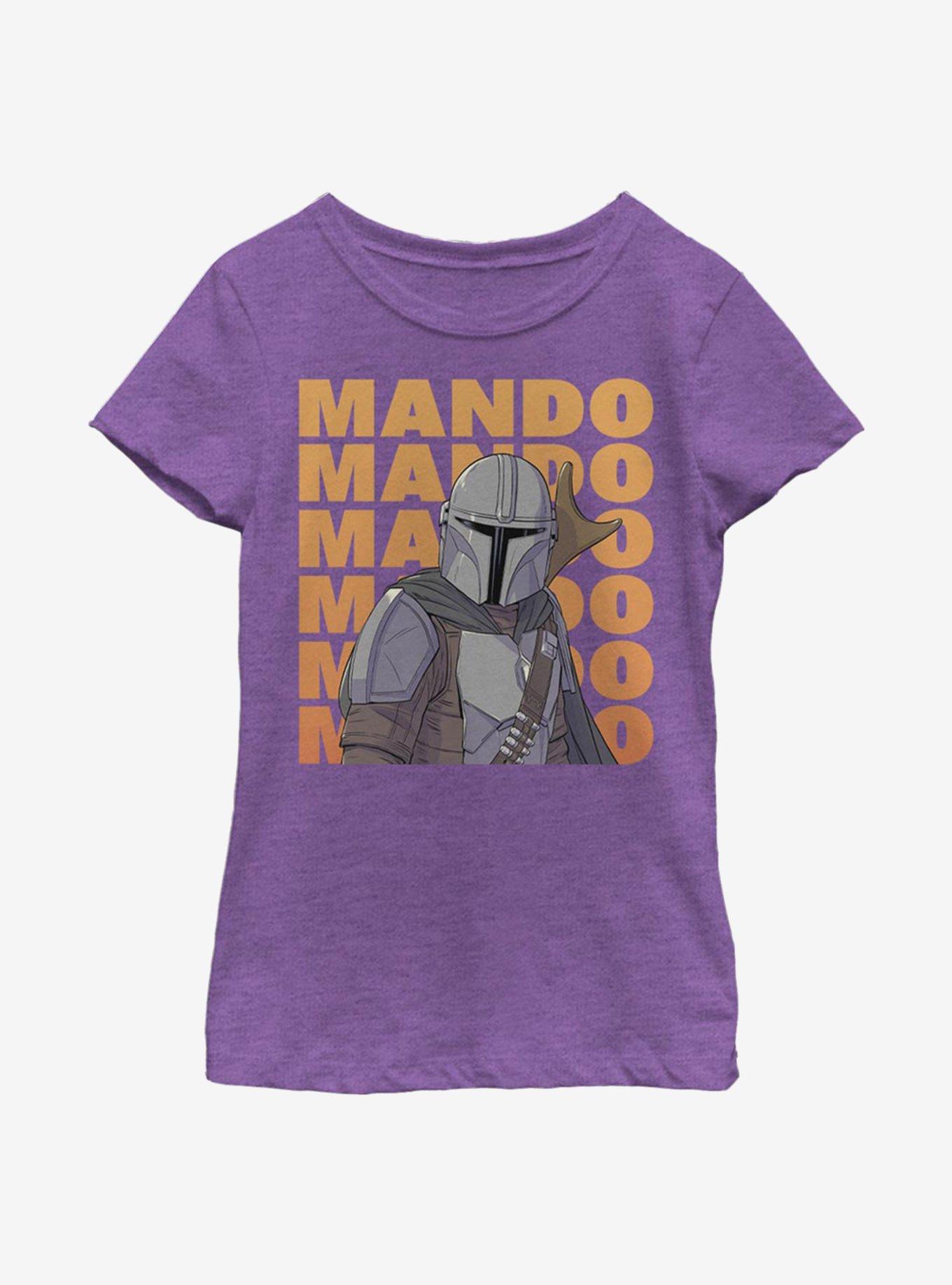 Star Wars The Mandalorian Mando Text Youth Girls T-Shirt, PURPLE BERRY, hi-res