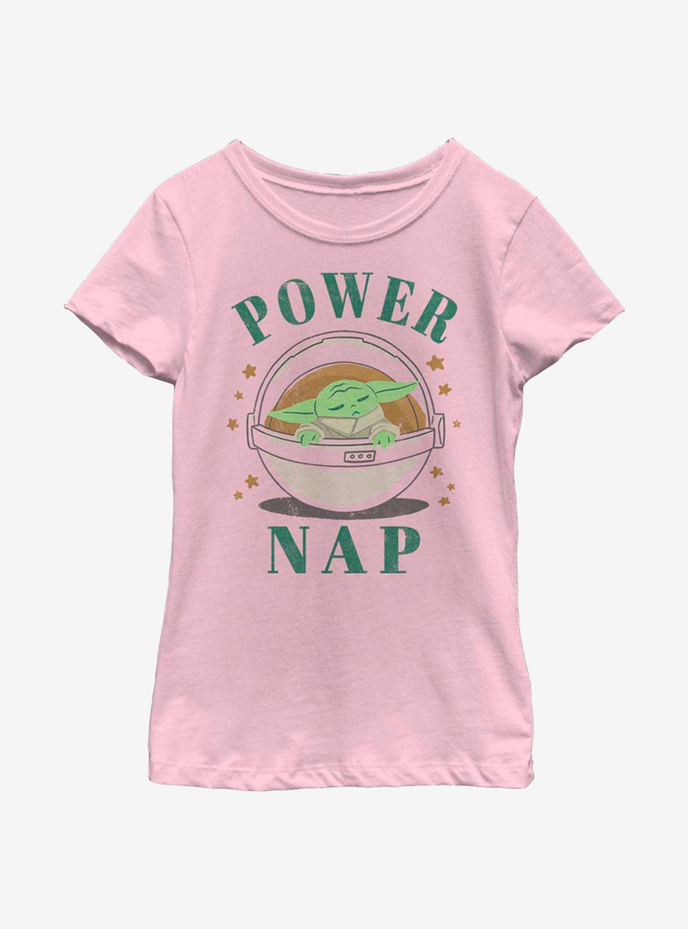 Star Wars The Mandalorian Power Nap Youth Girls T-Shirt, PINK, hi-res