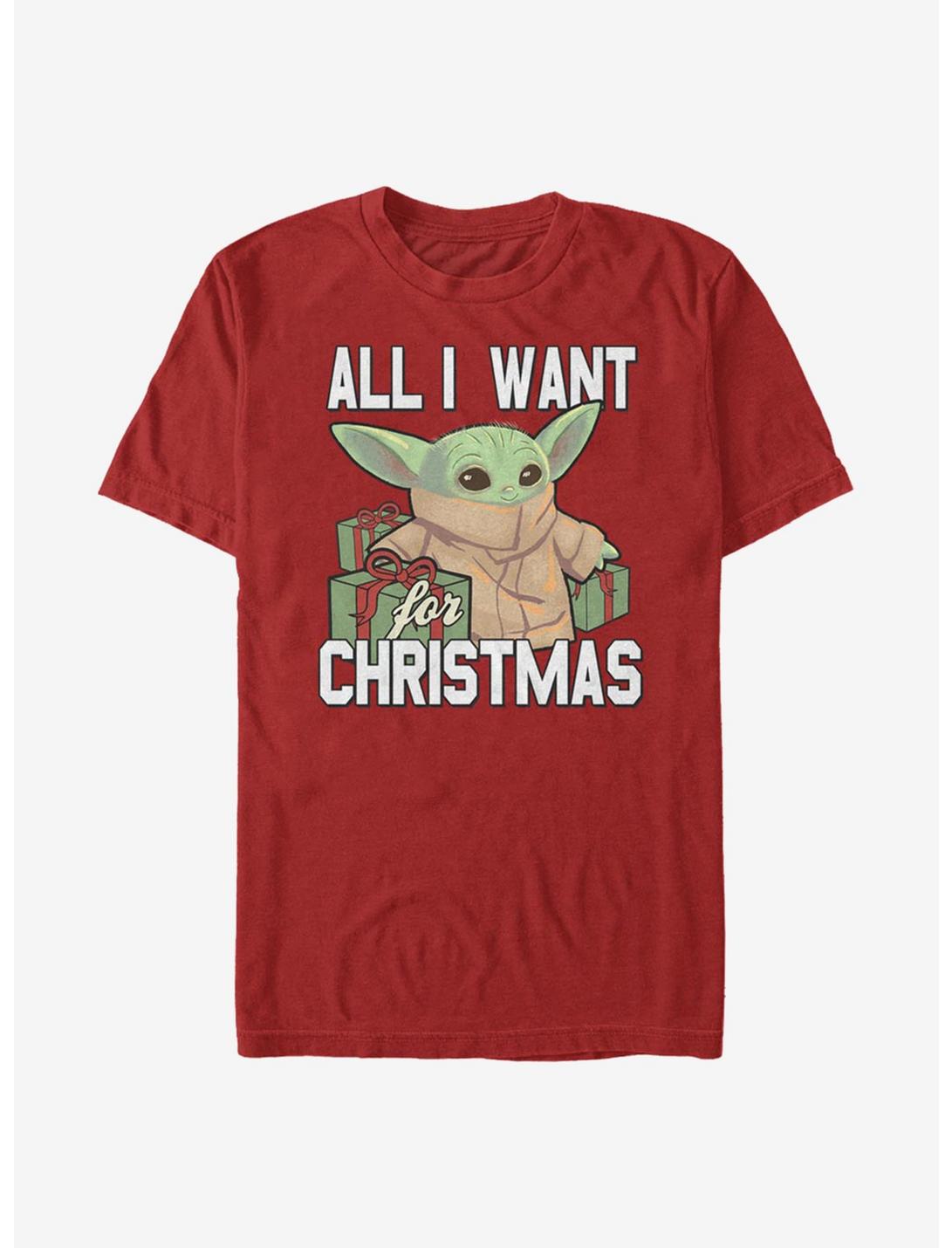 Star Wars The Mandalorian Christmas Baby V2 T-Shirt, RED, hi-res