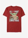 Star Wars The Mandalorian Christmas Baby V2 T-Shirt, RED, hi-res