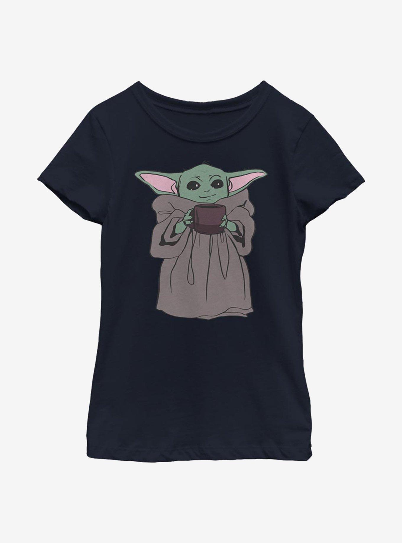 Star Wars The Mandalorian Tea Drinker Youth Girls T-Shirt, NAVY, hi-res