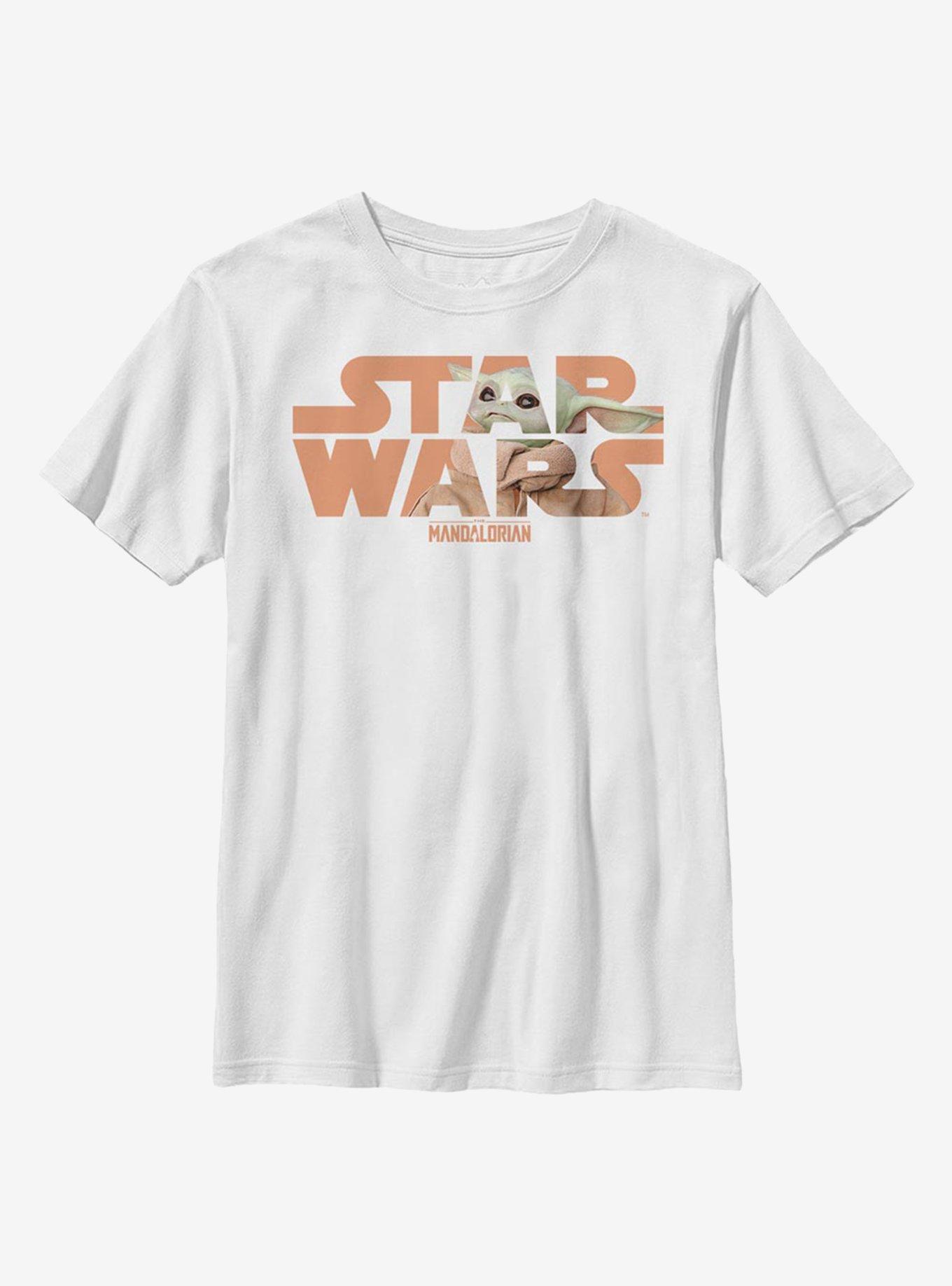 Star Wars The Mandalorian Looking Logo Youth T-Shirt, WHITE, hi-res