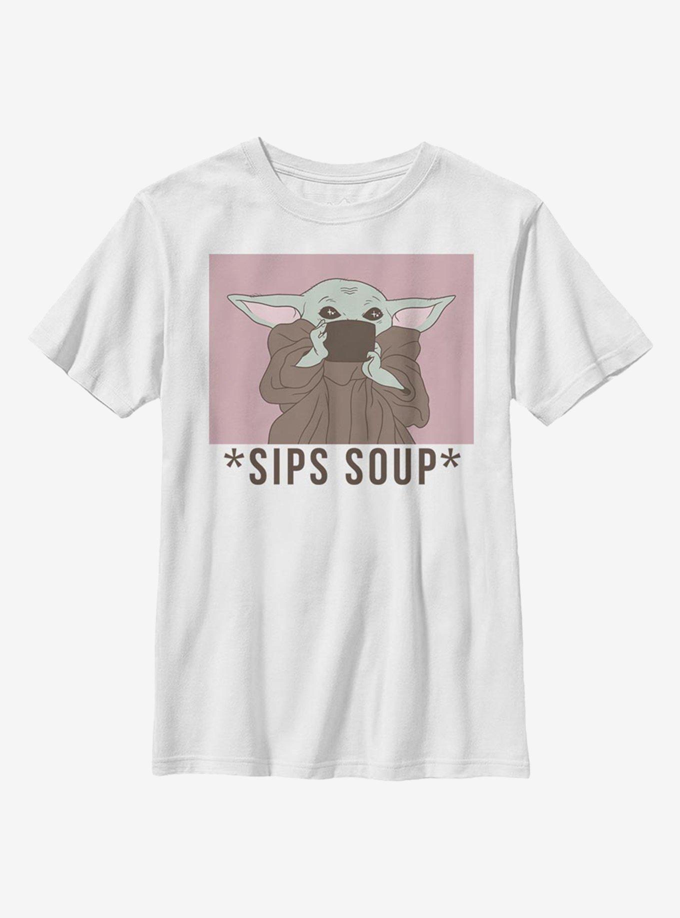 Star Wars The Mandalorian Sips Tea Youth T-Shirt, WHITE, hi-res