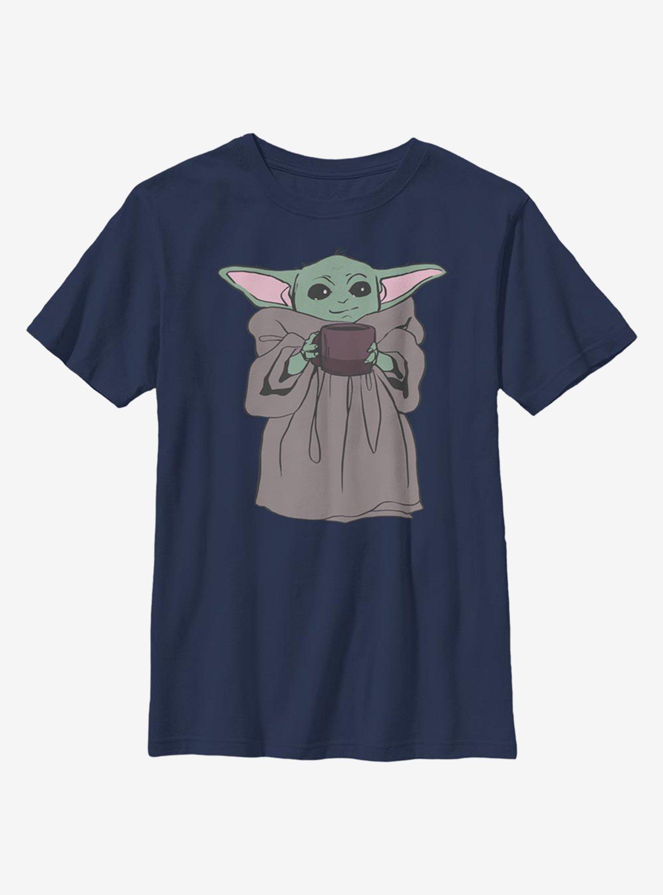 Star Wars The Mandalorian Tea Drinker Youth T-Shirt, NAVY, hi-res