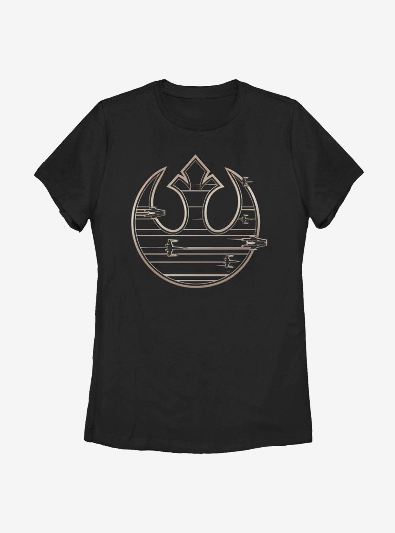 Star Wars Episode VIII: The Last Jedi Gold Rebel Logo Womens T-Shirt, , hi-res