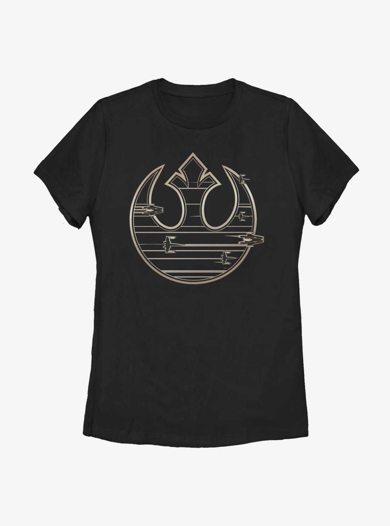 Star Wars Episode VIII: The Last Jedi Gold Rebel Logo Womens T-Shirt, , hi-res