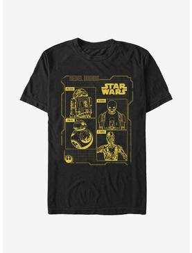 Plus Size Star Wars Rebel Droids Schematics T-Shirt, , hi-res
